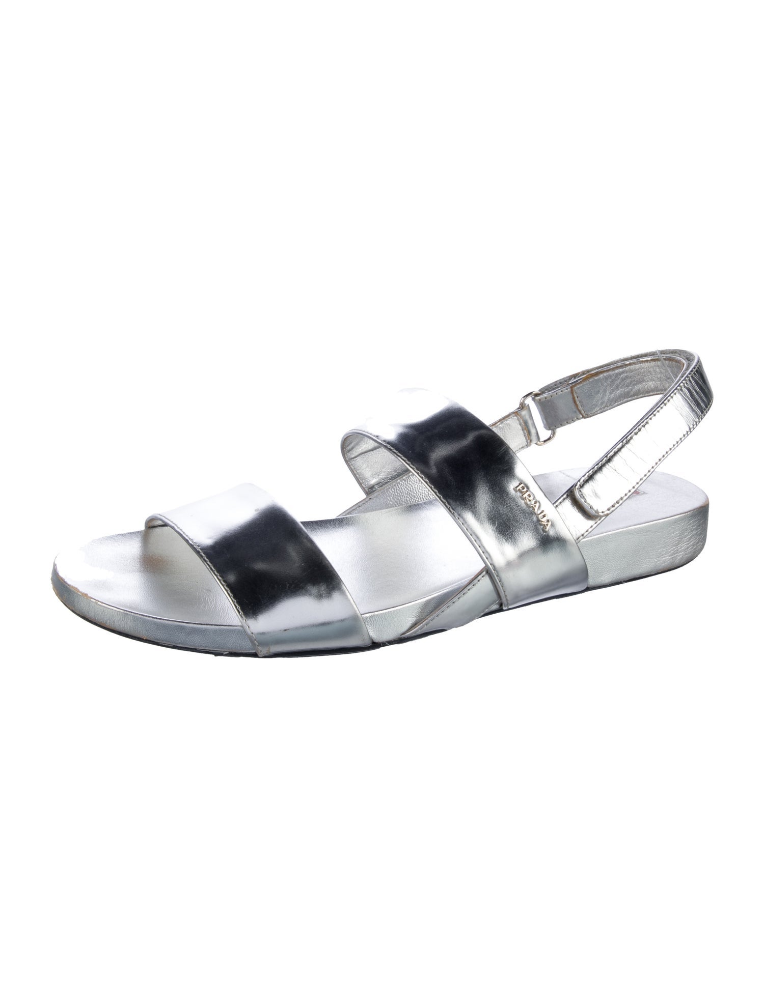 Prada Sport Leather Slingback Sandals