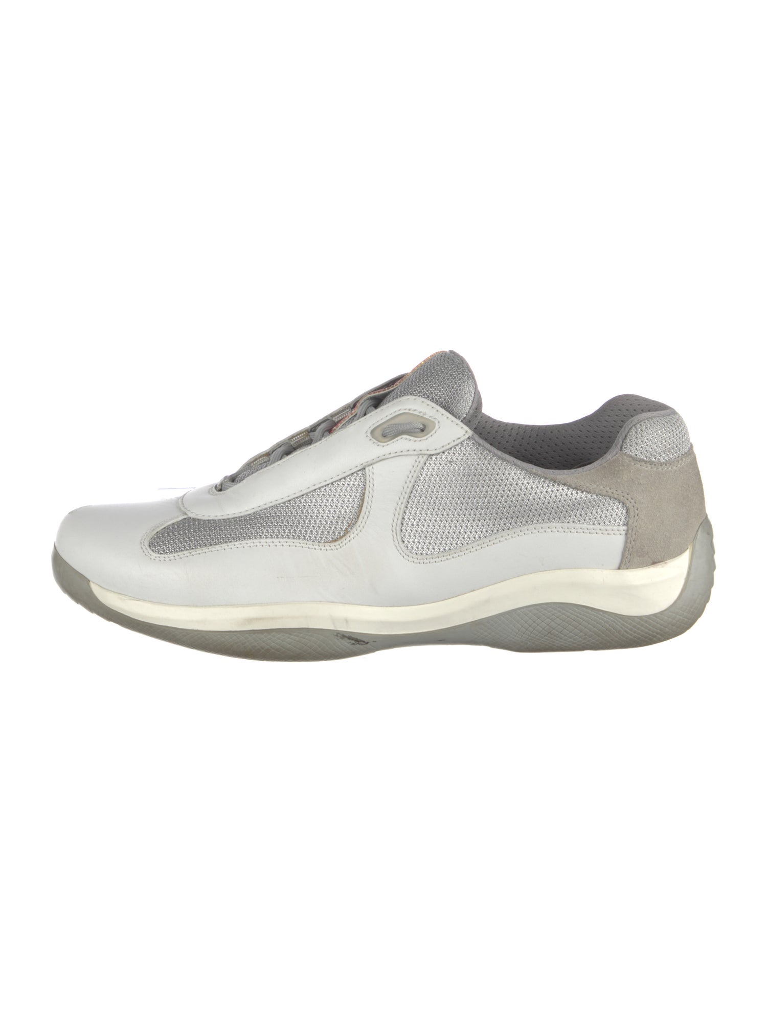 Prada Sport Leather Colorblock Pattern Sneakers
