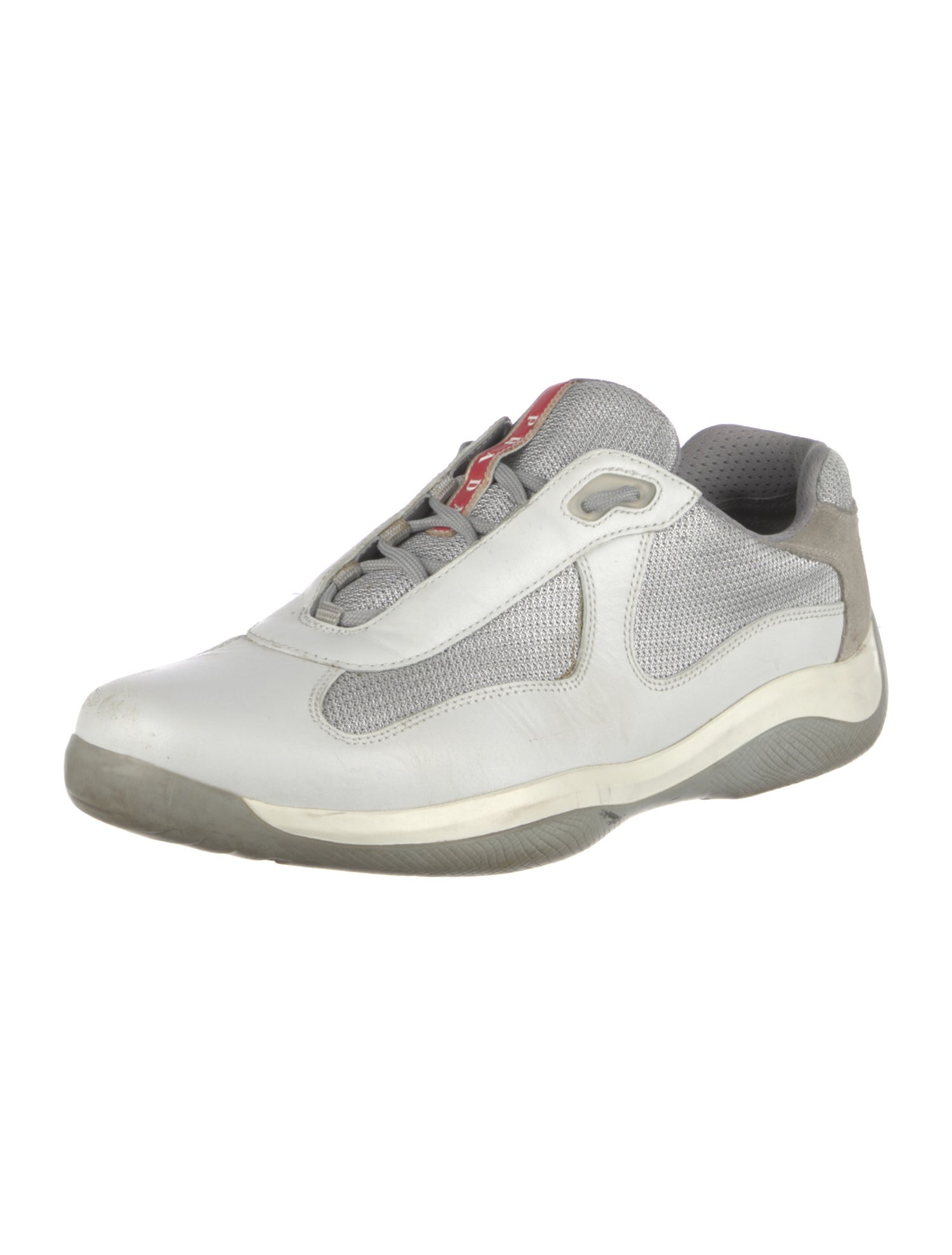 Prada Sport Leather Colorblock Pattern Sneakers