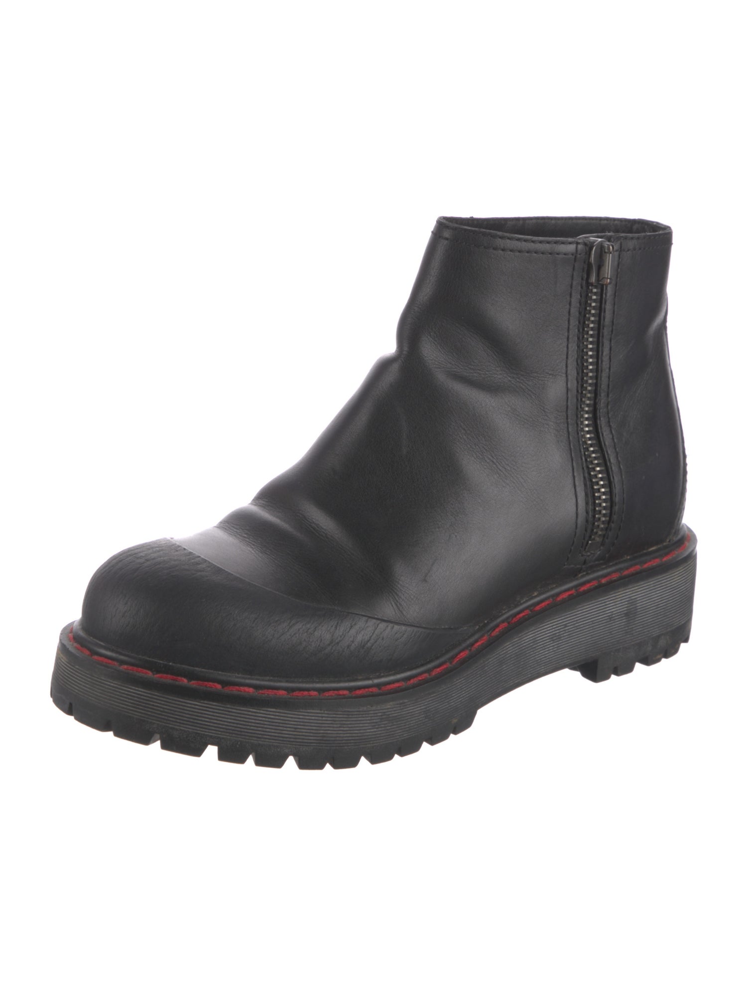 Prada Sport Leather Combat Boots