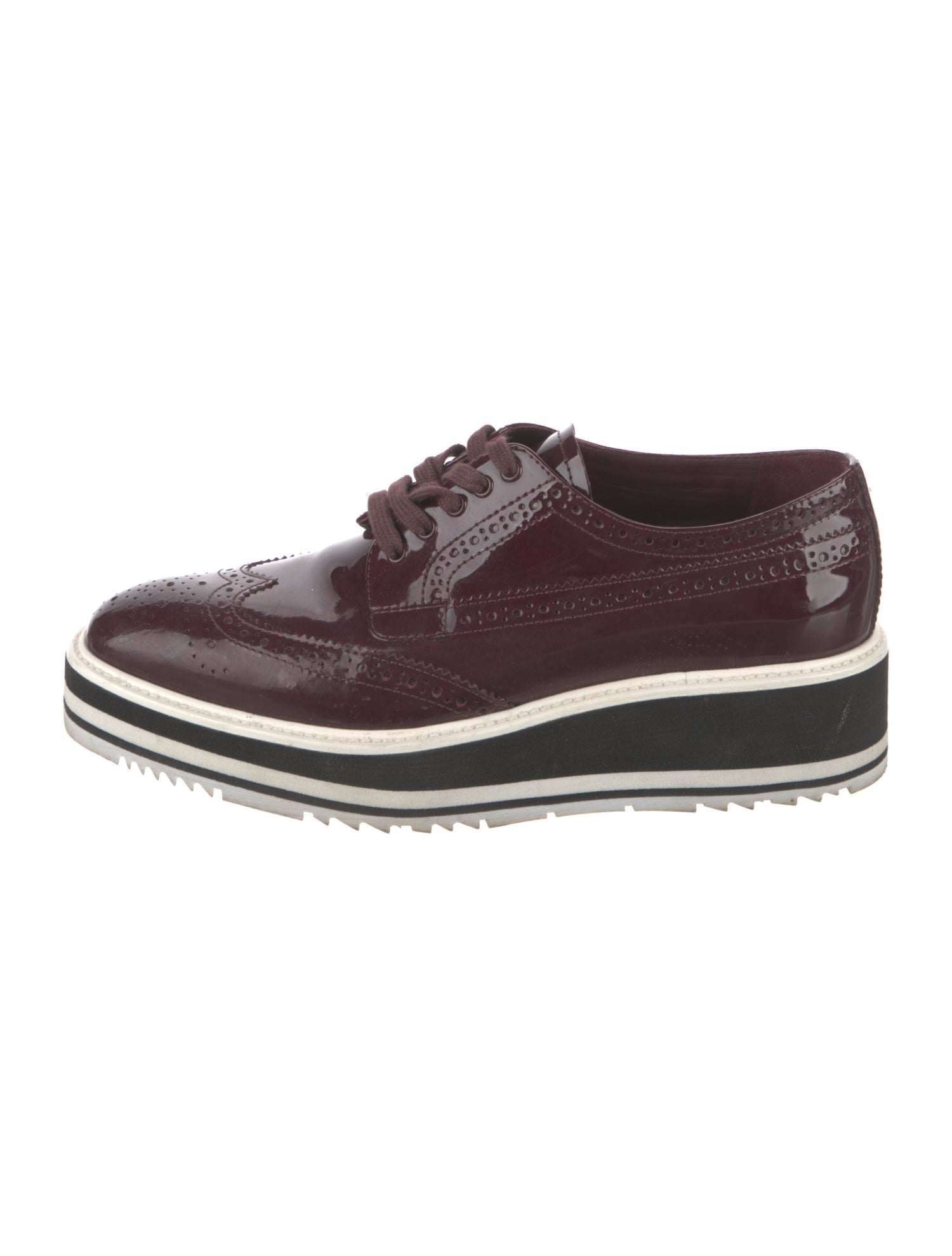 Prada Sport Patent Leather Lasercut Accents Sneakers