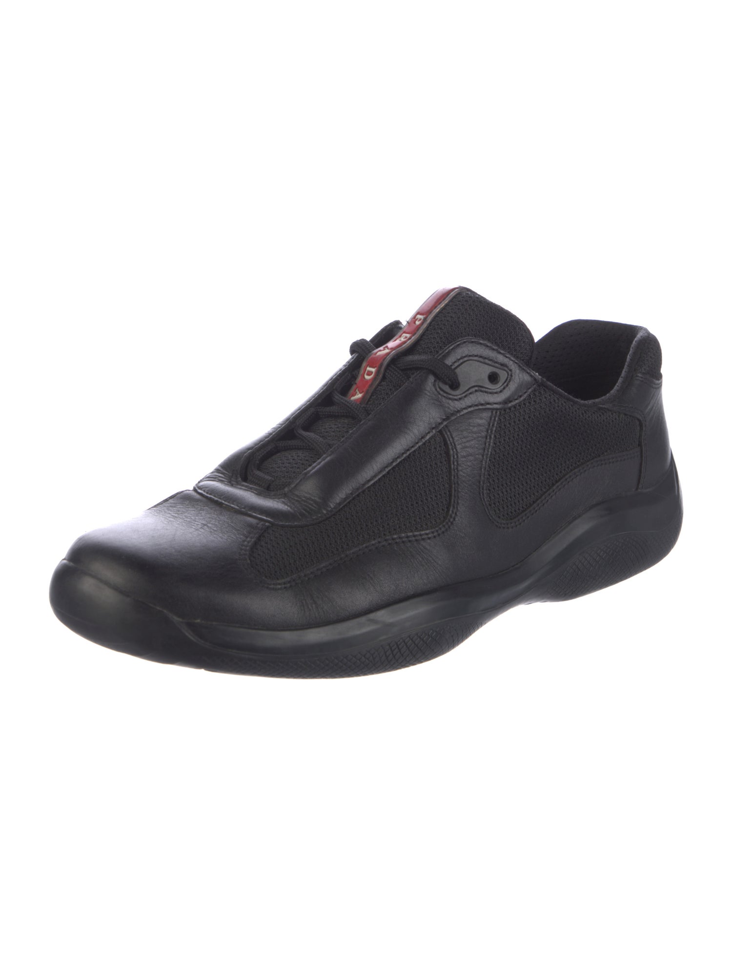 Prada Sport Leather Mesh Accents Sneakers