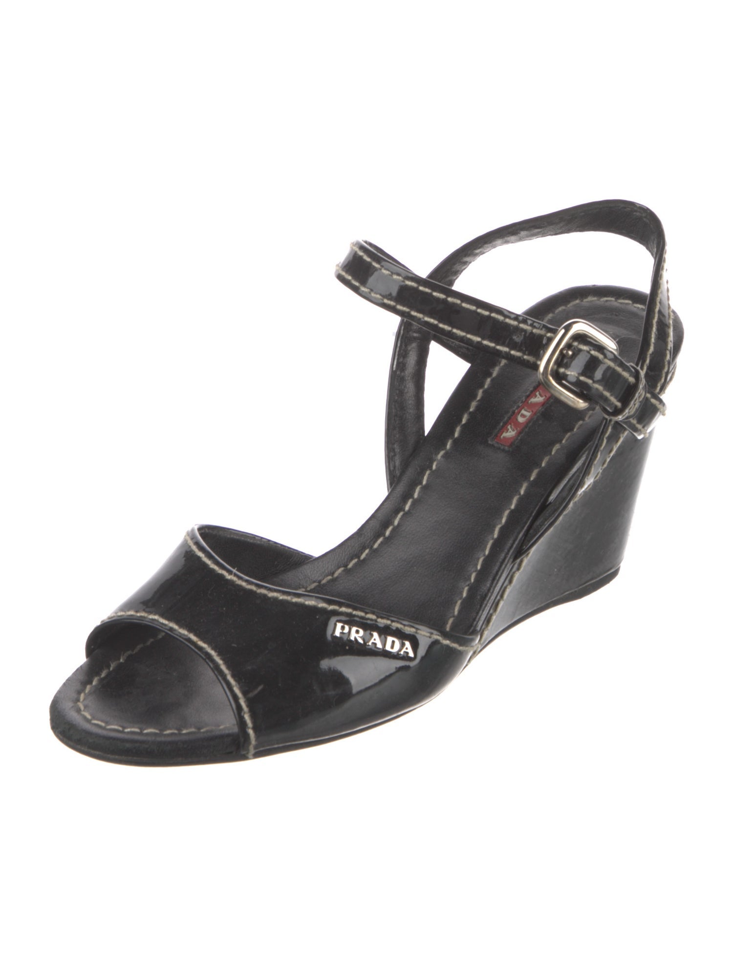 Prada Sport Patent Leather Slingback Sandals
