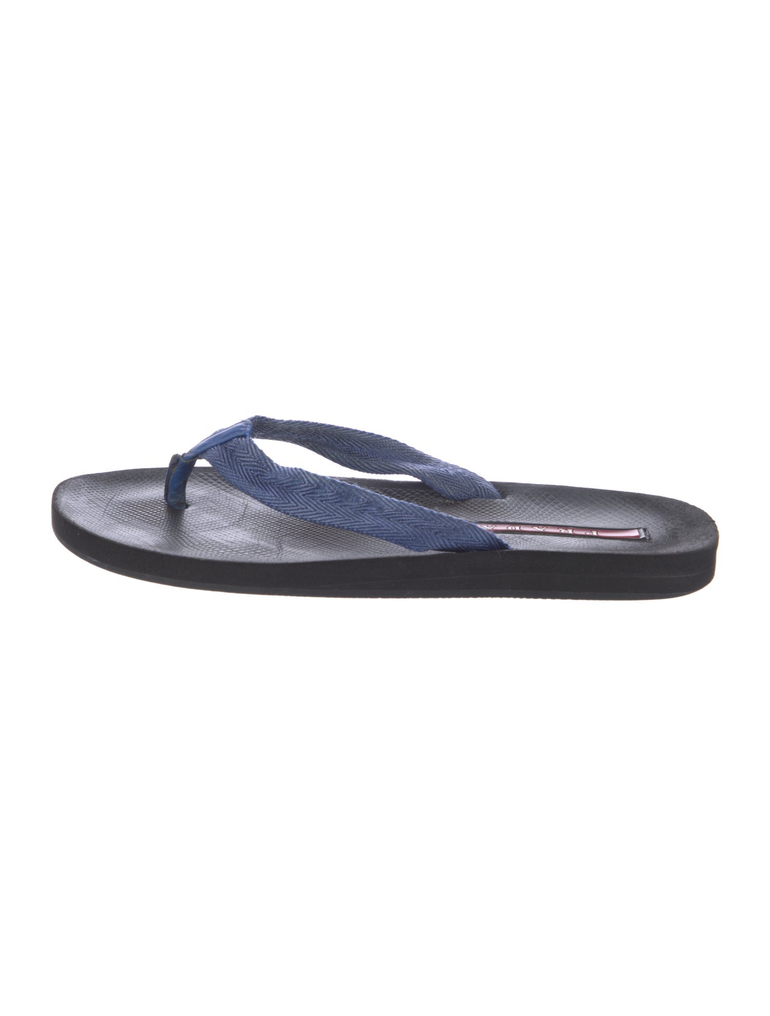Prada Sport Leather Trim Embellishment Flip Flops