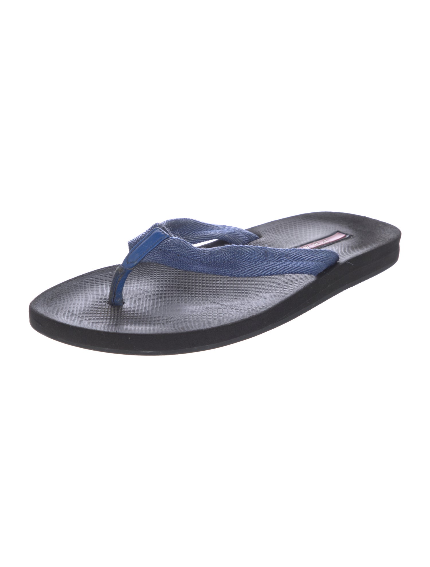 Prada Sport Leather Trim Embellishment Flip Flops