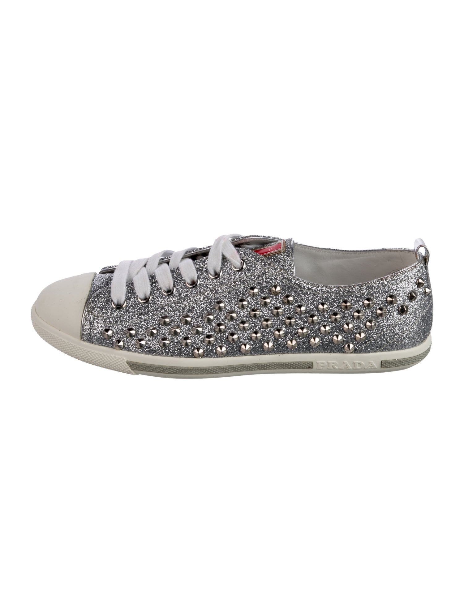 Prada Sport Studded Glitter Sneakers
