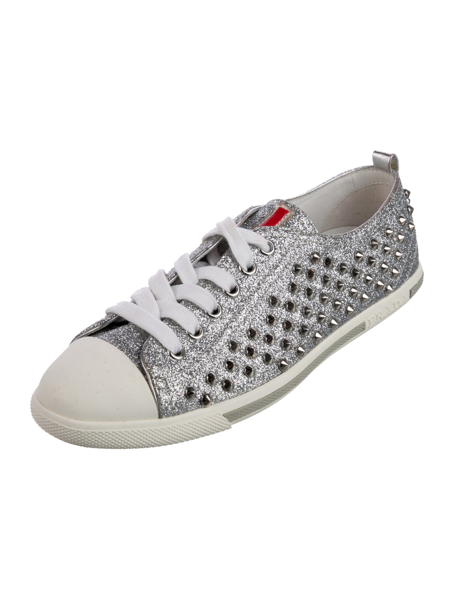 Prada Sport Studded Glitter Sneakers
