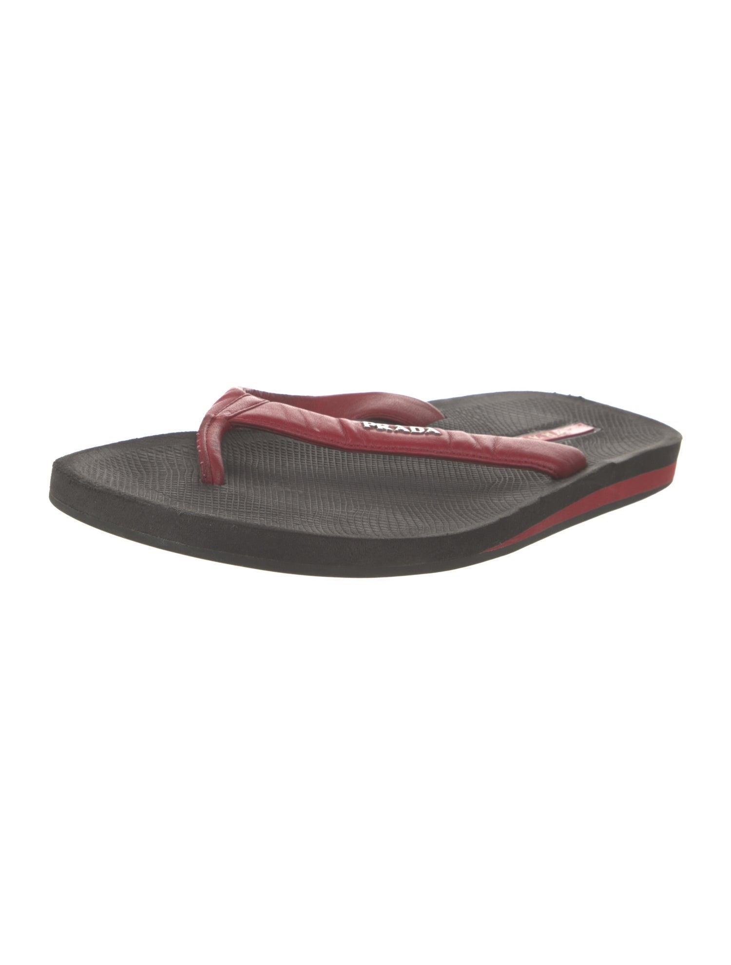 Prada Sport Leather Flip Flops