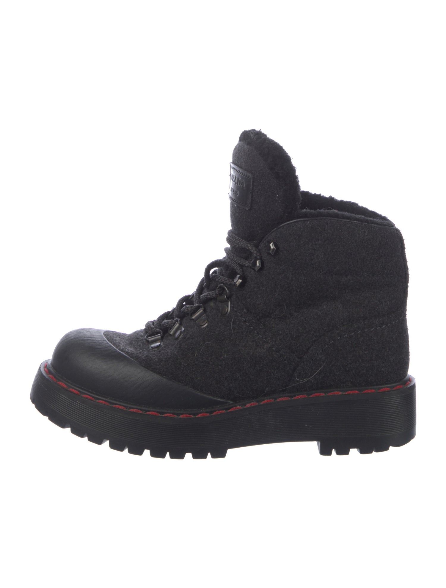 Prada Sport Wool Combat Boots