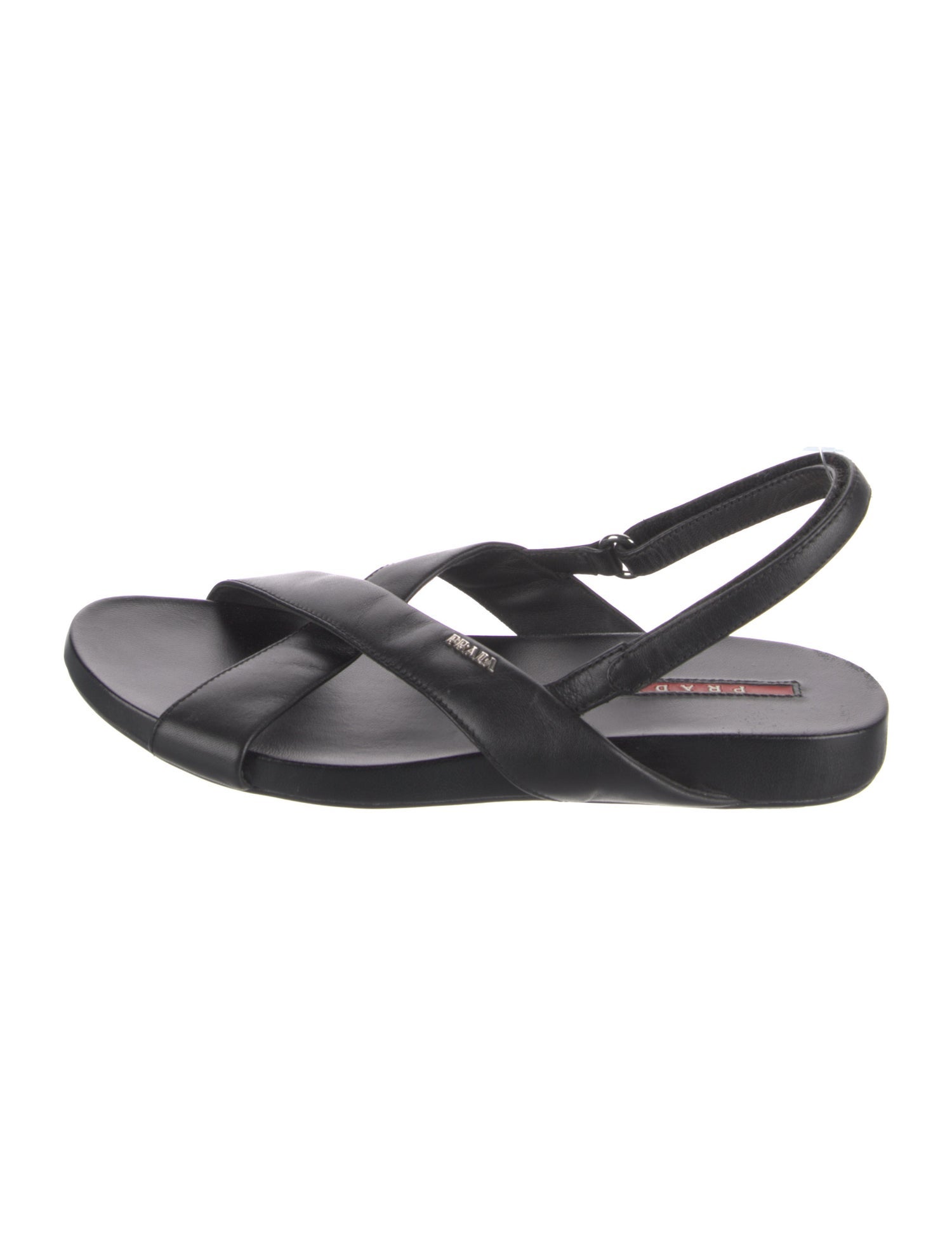 Prada Sport Leather Slingback Sandals
