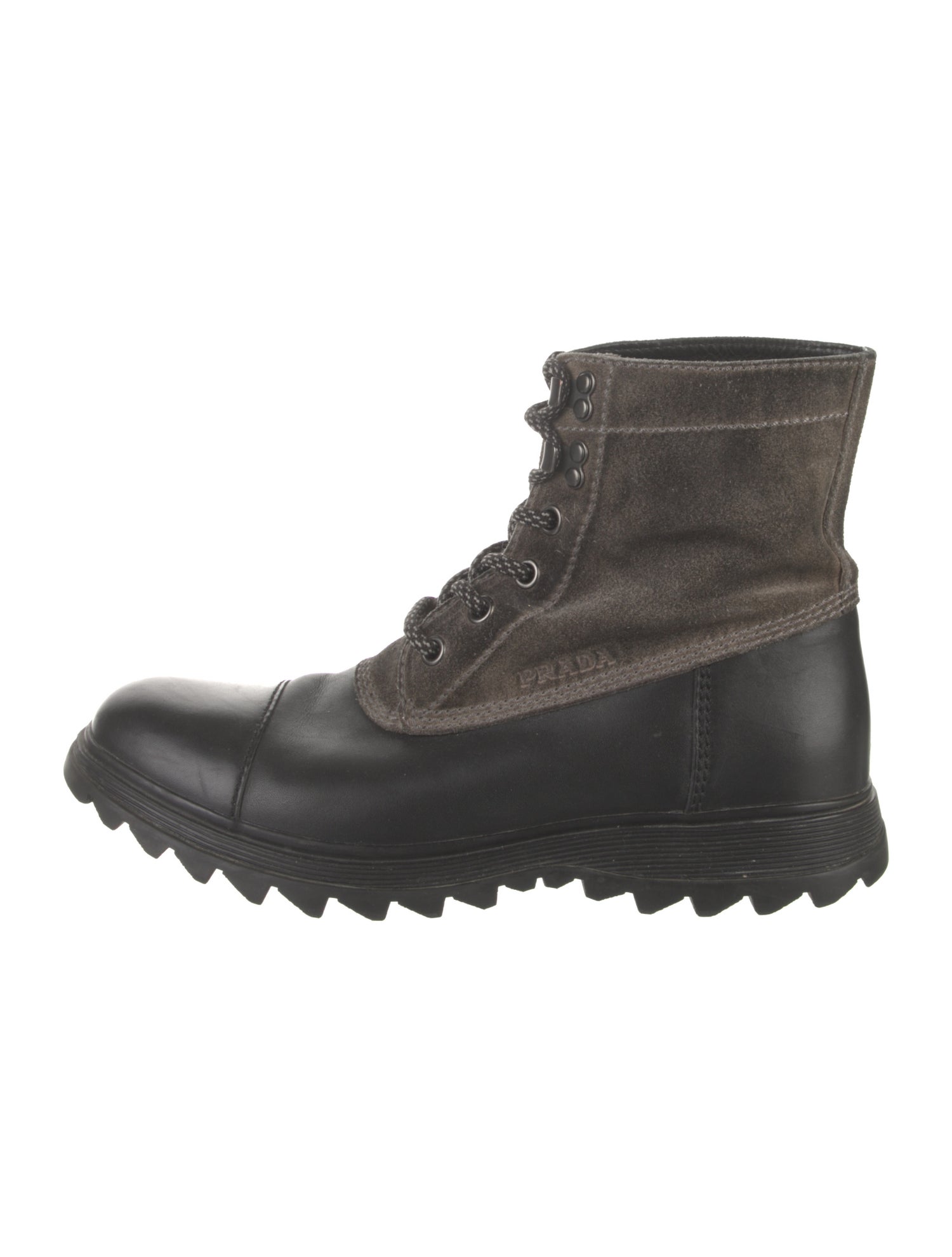 Prada Sport Leather Combat Boots