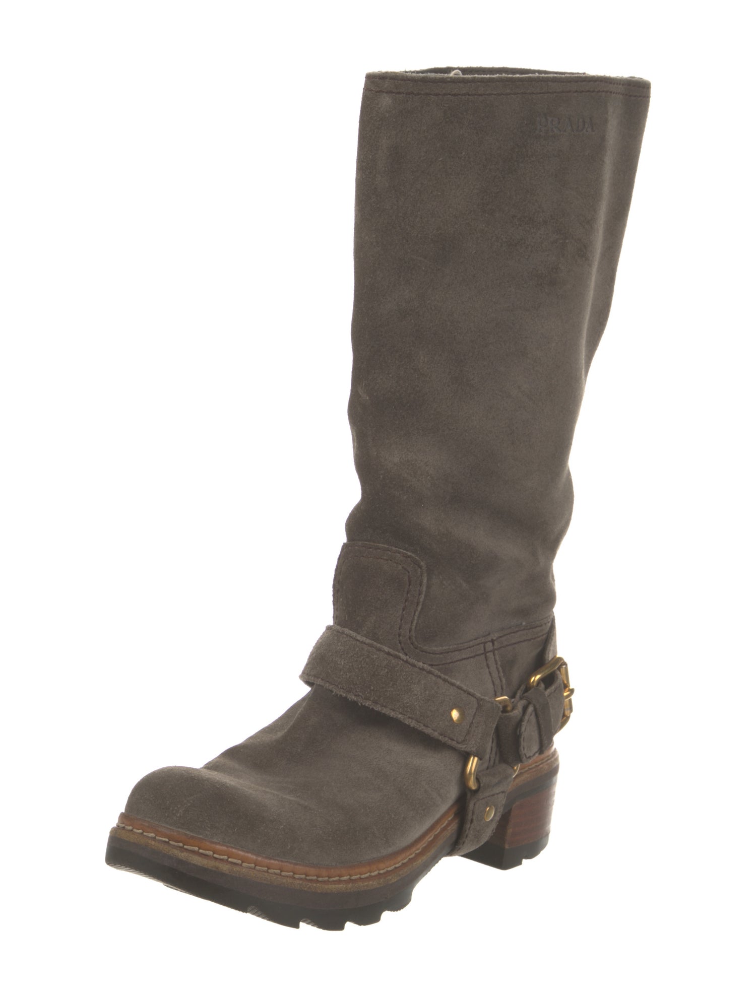 Prada Sport Vintage Suede Moto Boots