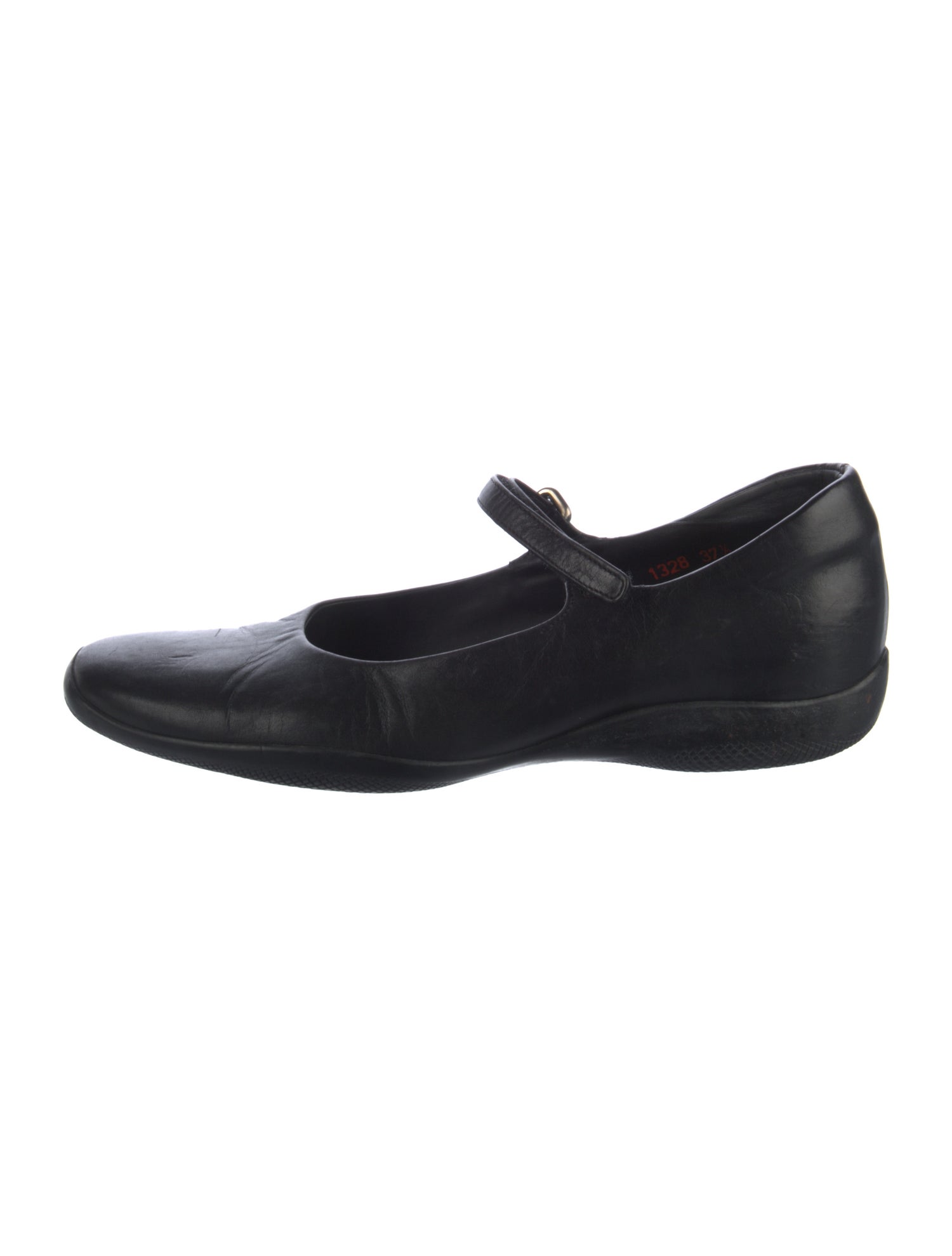Prada Sport Leather Mary Jane Flats
