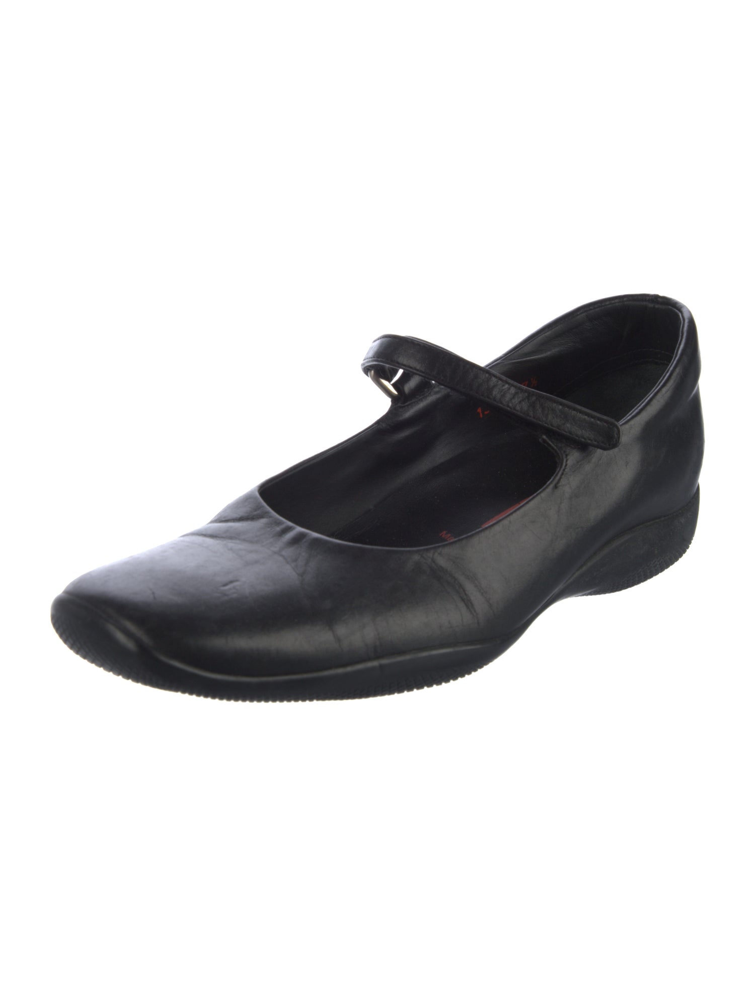 Prada Sport Leather Mary Jane Flats