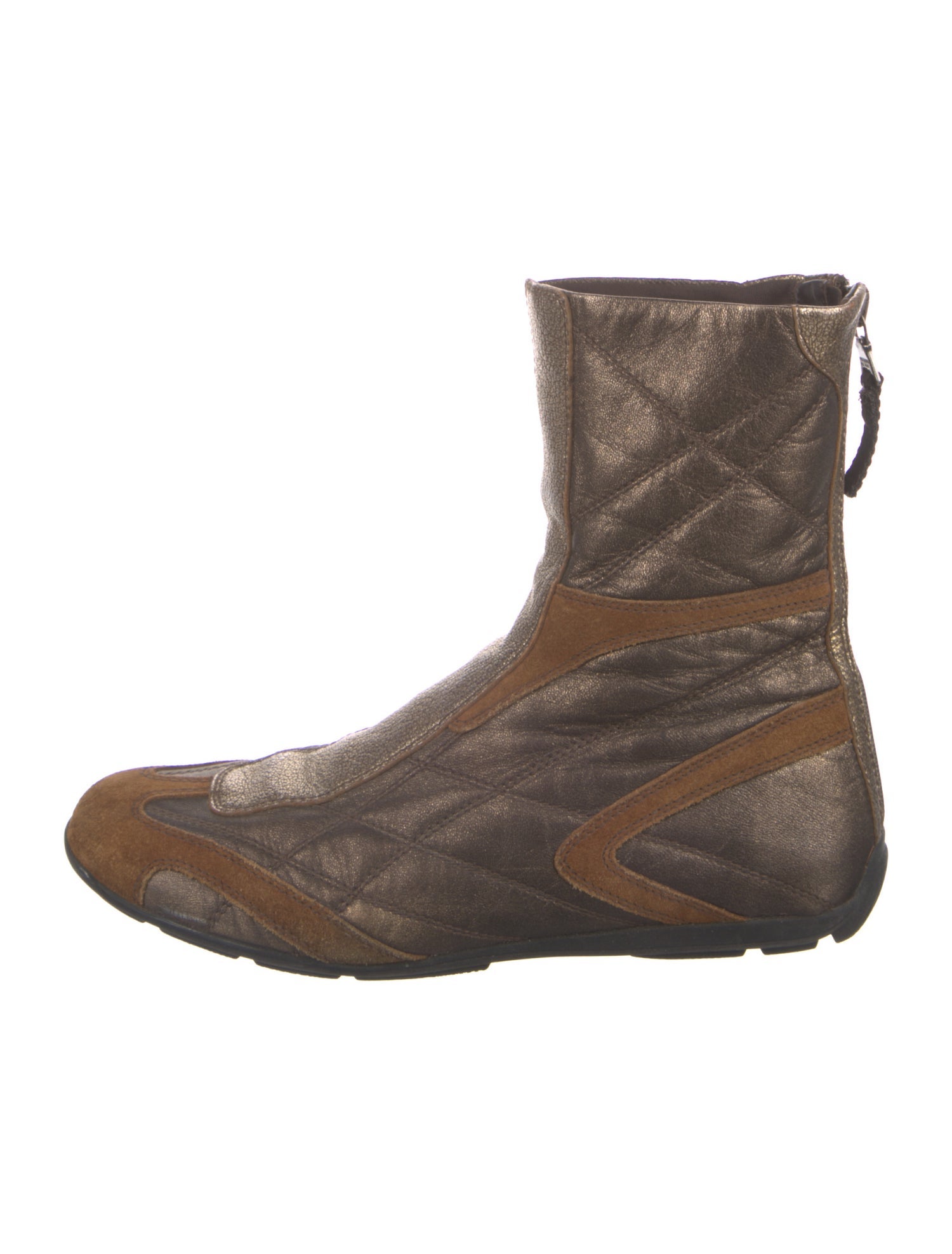 Prada Sport Quilted Pattern Leather Boots