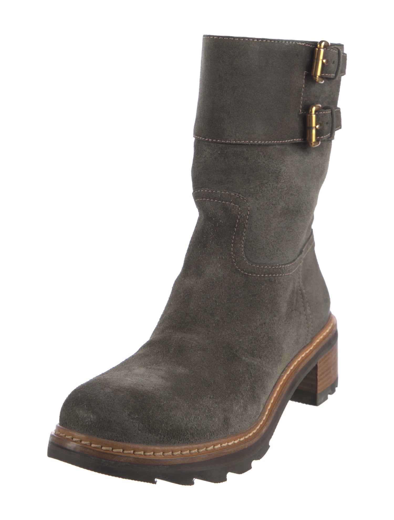 Prada Sport Suede Moto Boots