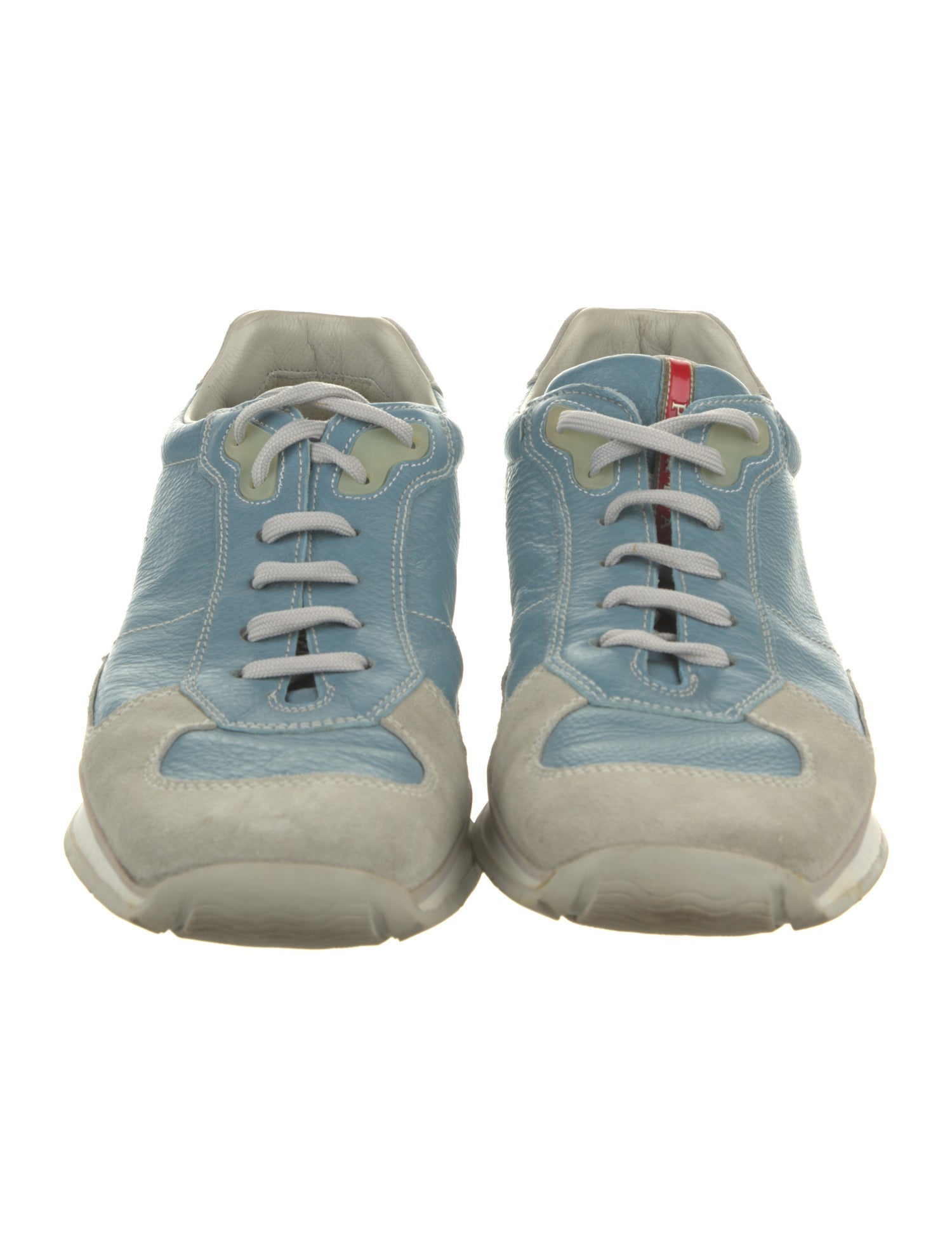 Prada Sport Leather Colorblock Pattern Sneakers