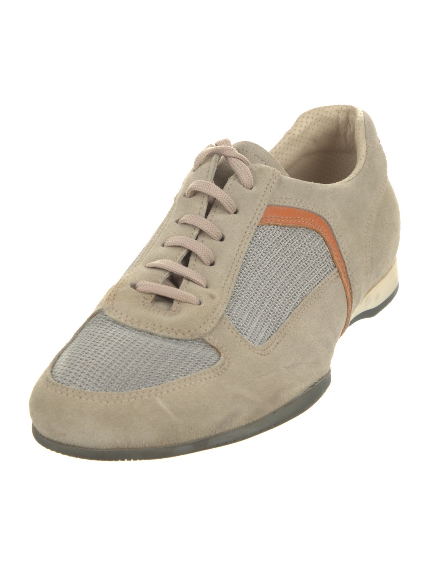 Prada Sport Suede Colorblock Pattern Sneakers
