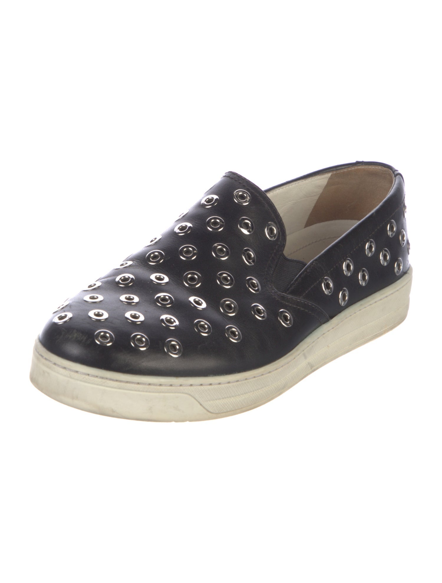 Prada Sport Leather Lasercut Accents Sneakers