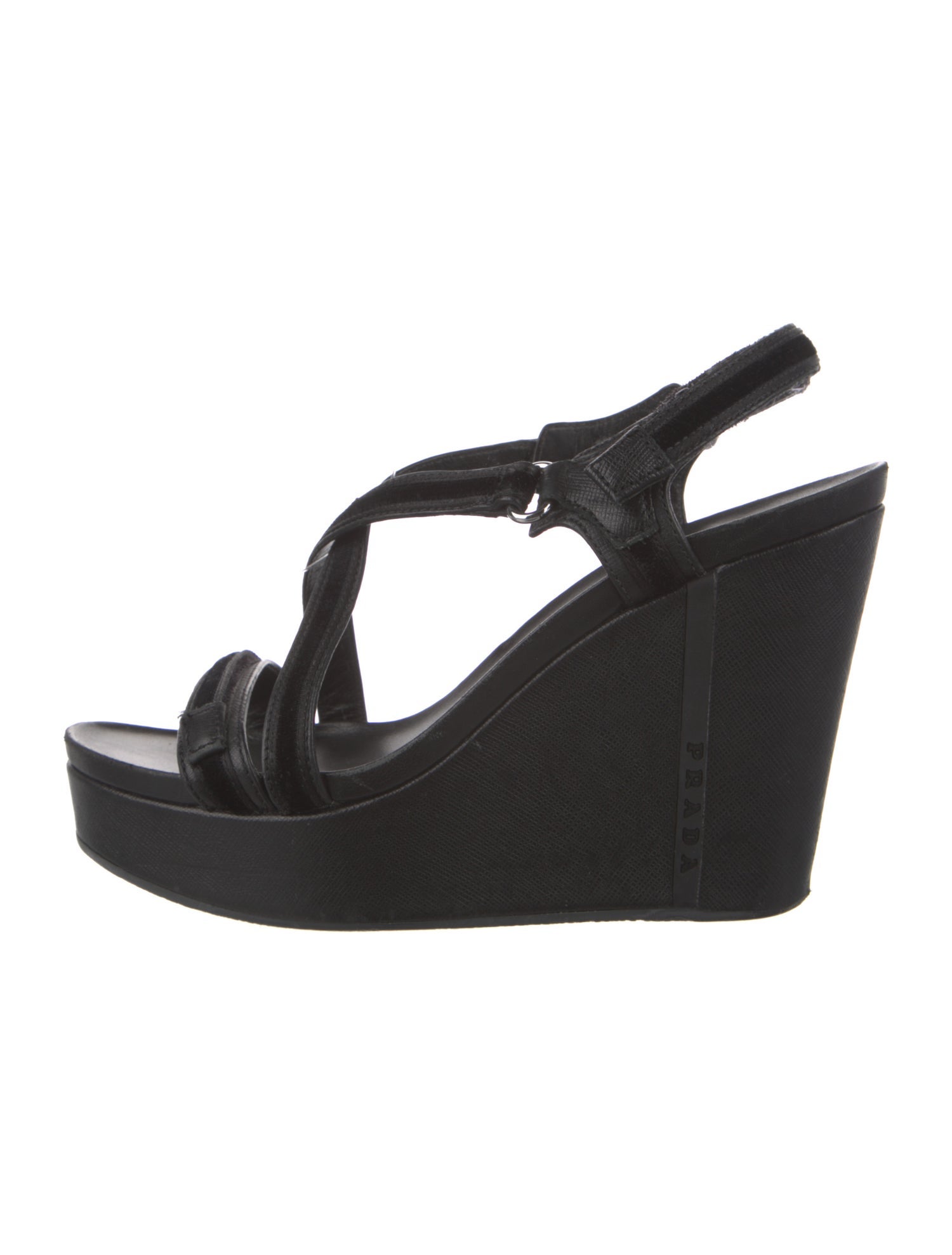 Prada Sport Leather Slingback Sandals