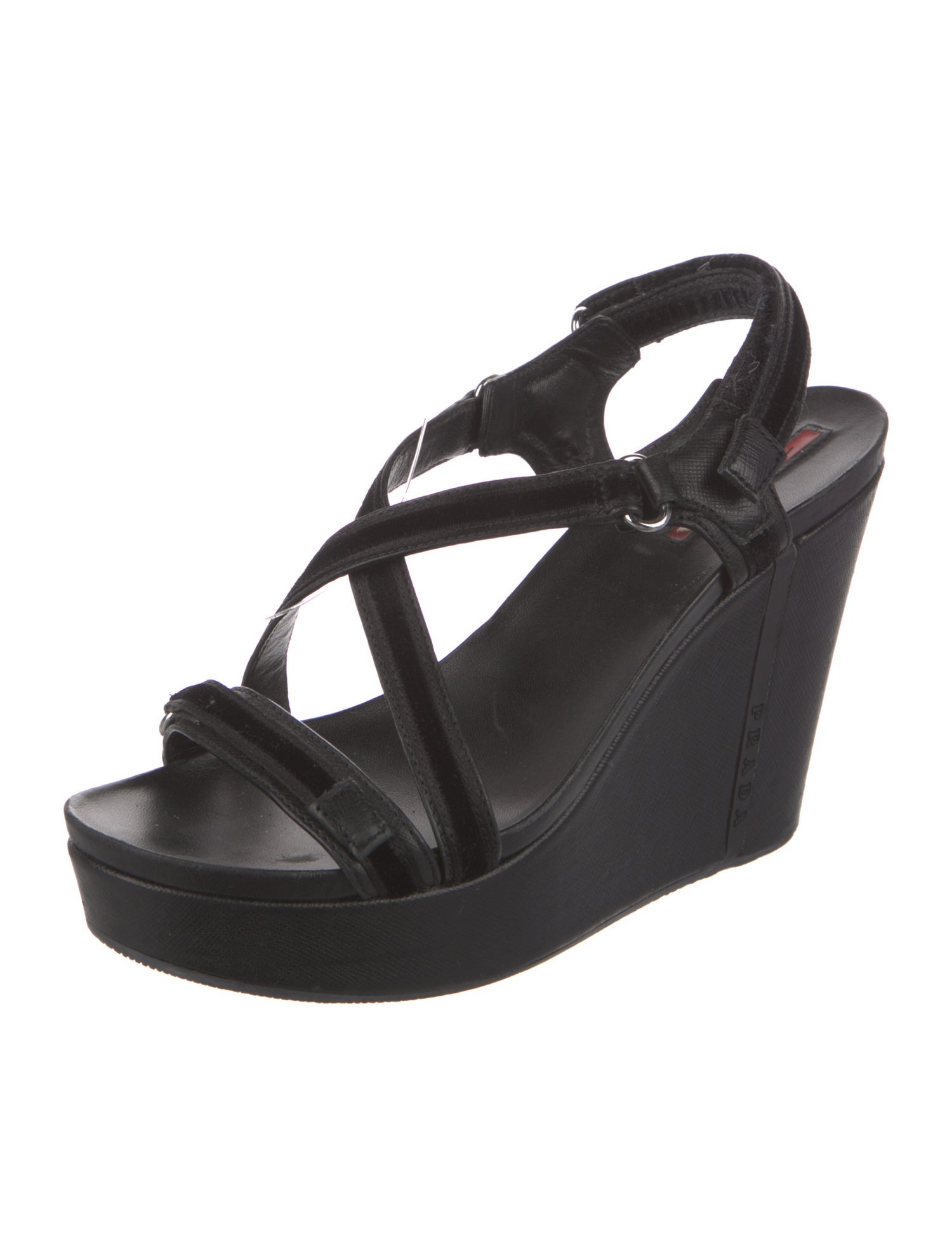 Prada Sport Leather Slingback Sandals