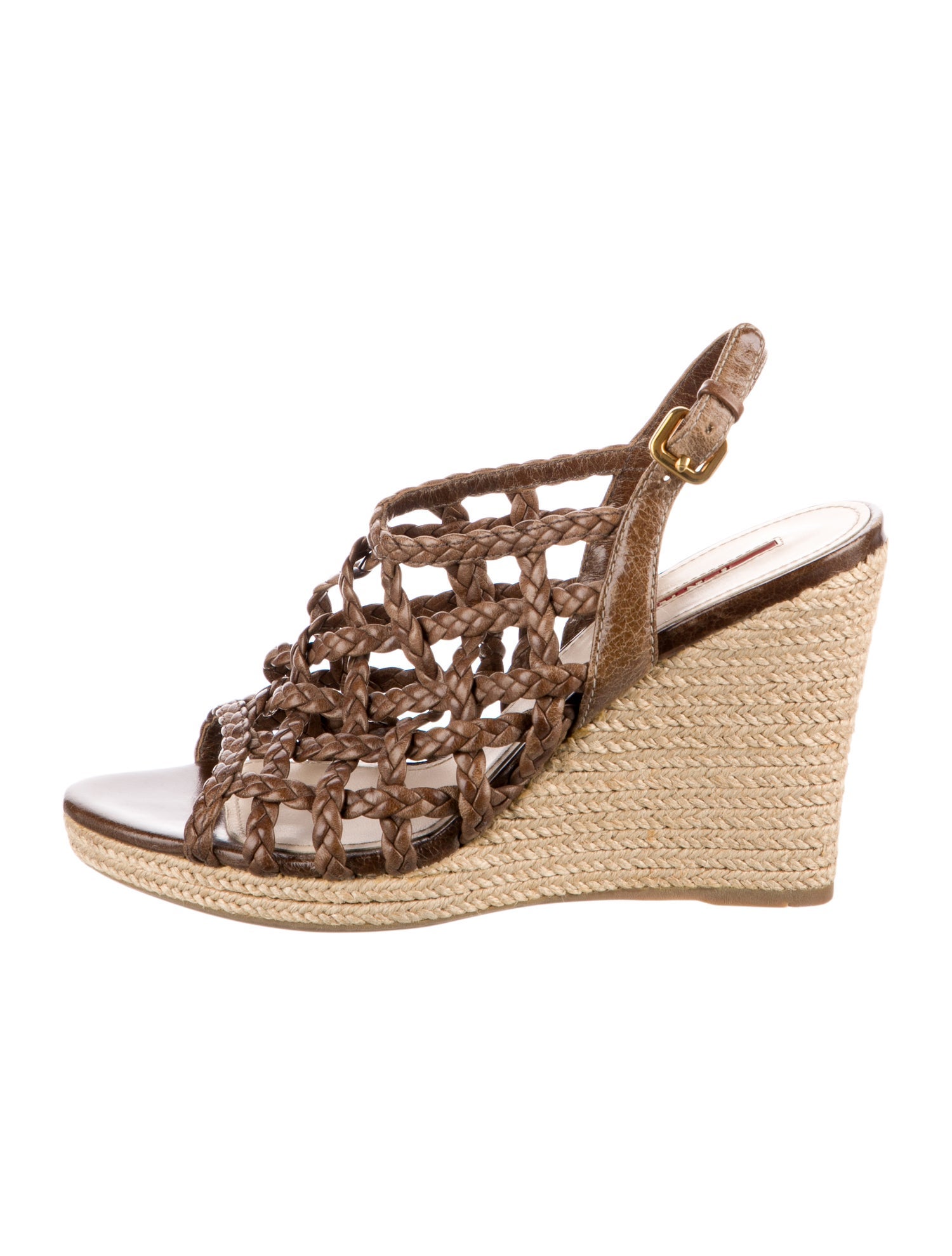 Prada Sport Leather Colorblock Pattern Espadrilles