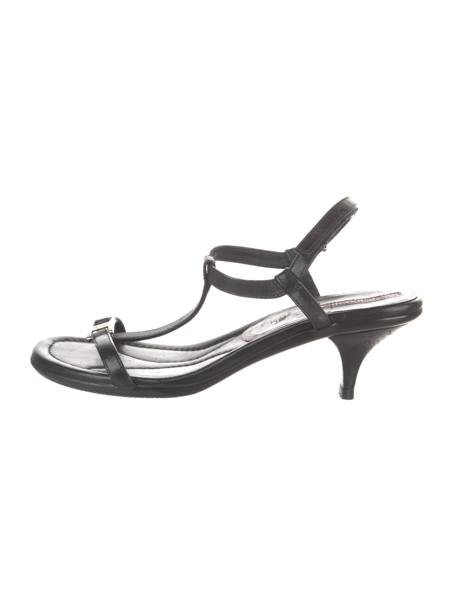 Prada Sport Leather T-Strap Sandals