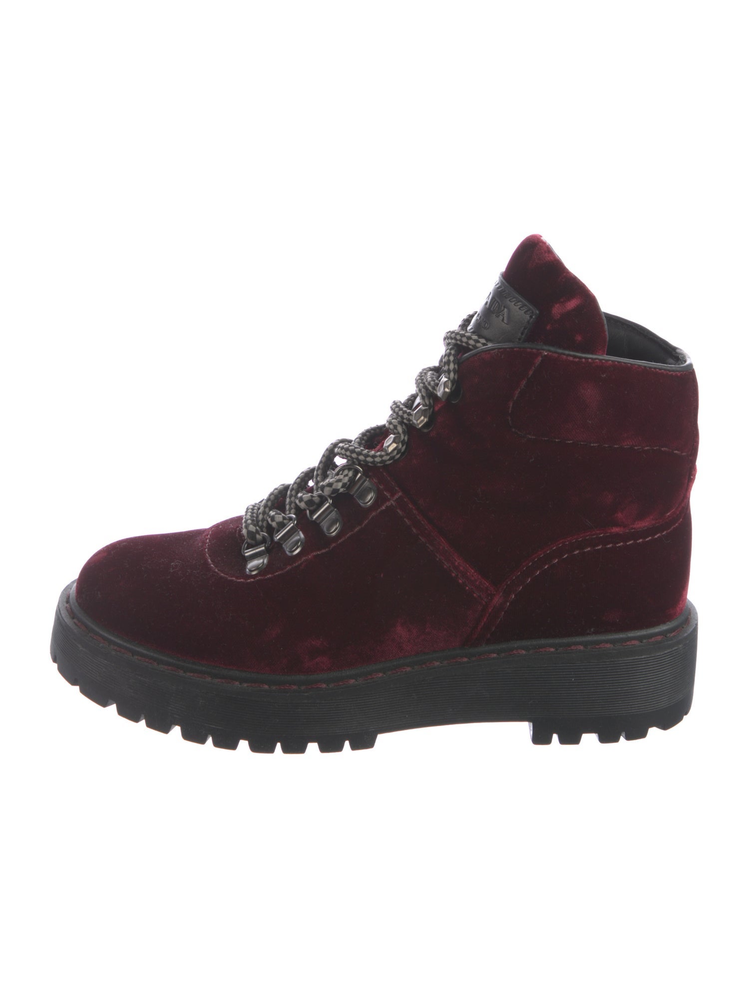 Prada Sport Velvet Combat Boots