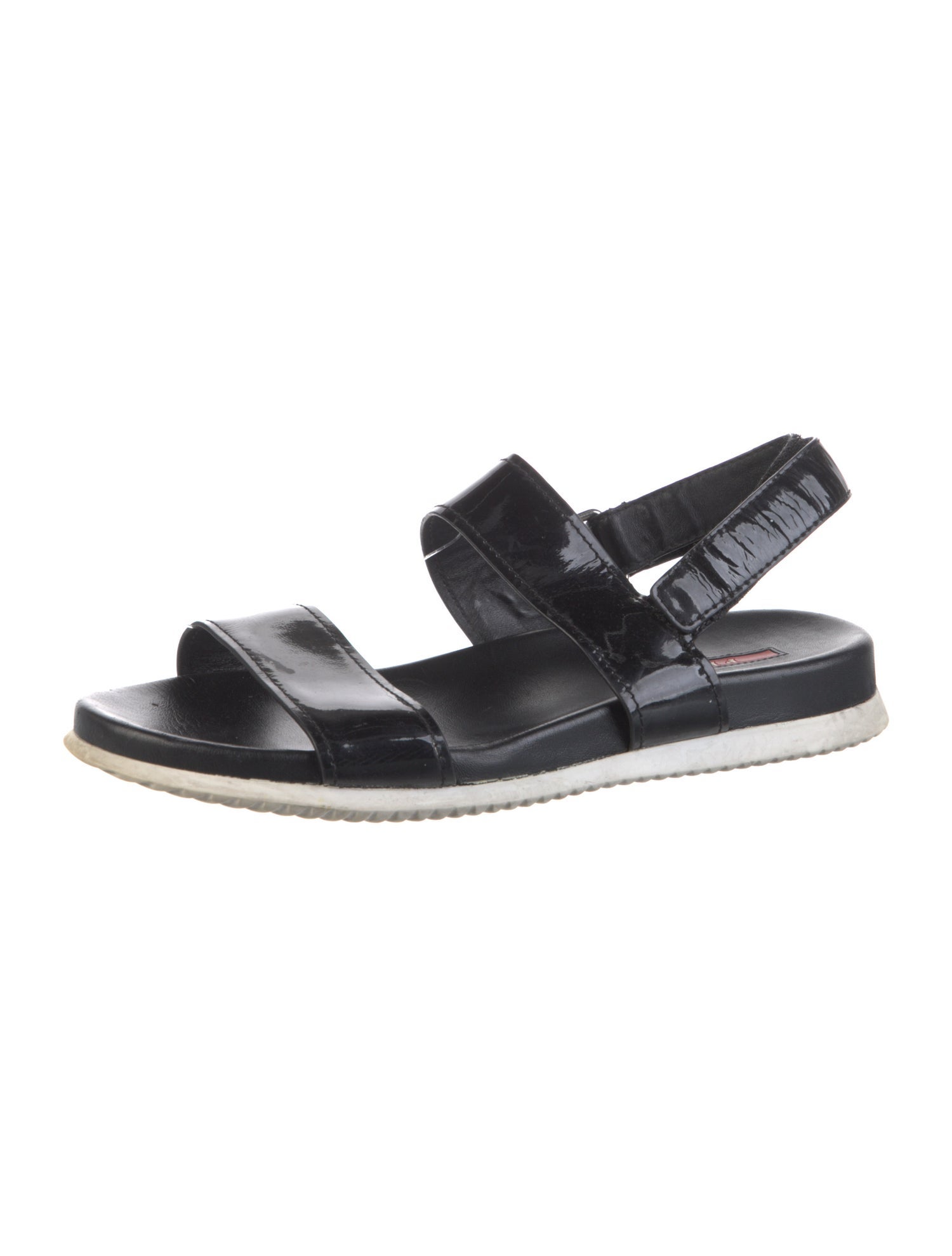 Prada Sport Late 2000's - Early 2010's Patent Leather Slingback Sandals