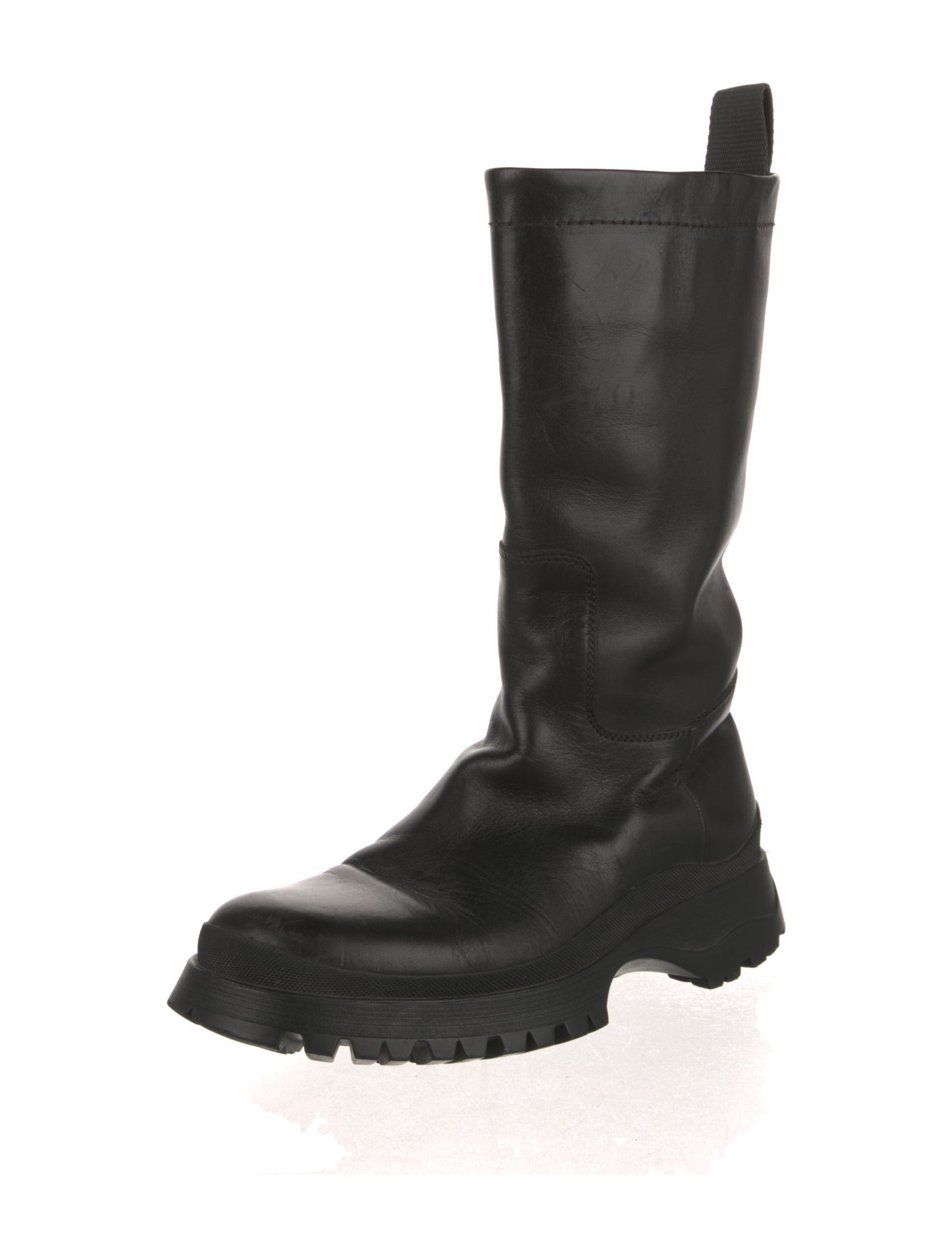 Prada Sport Leather Moto Boots - Black Boots, Shoes - WPR146238
