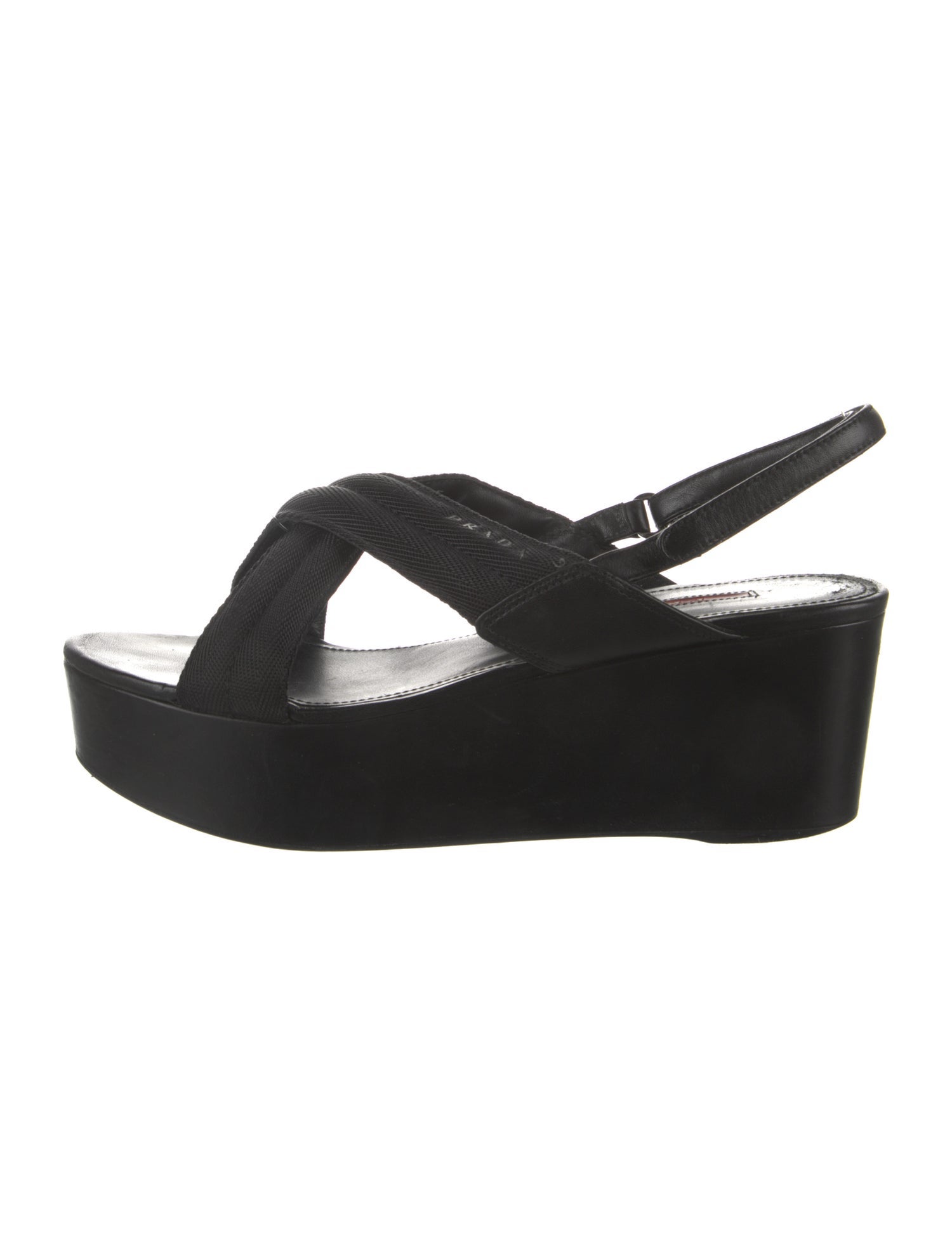 Prada Sport Leather Slingback Sandals