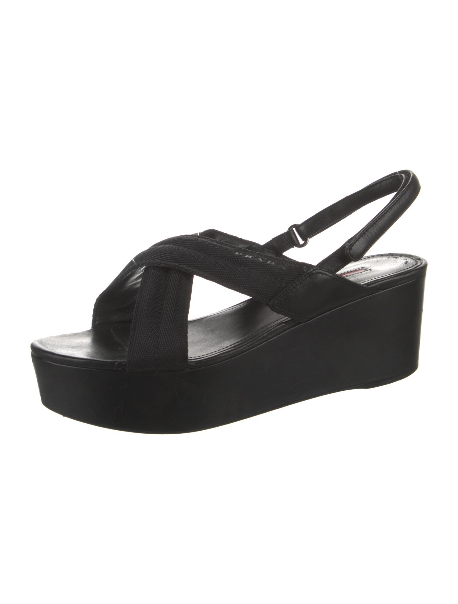 Prada Sport Leather Slingback Sandals