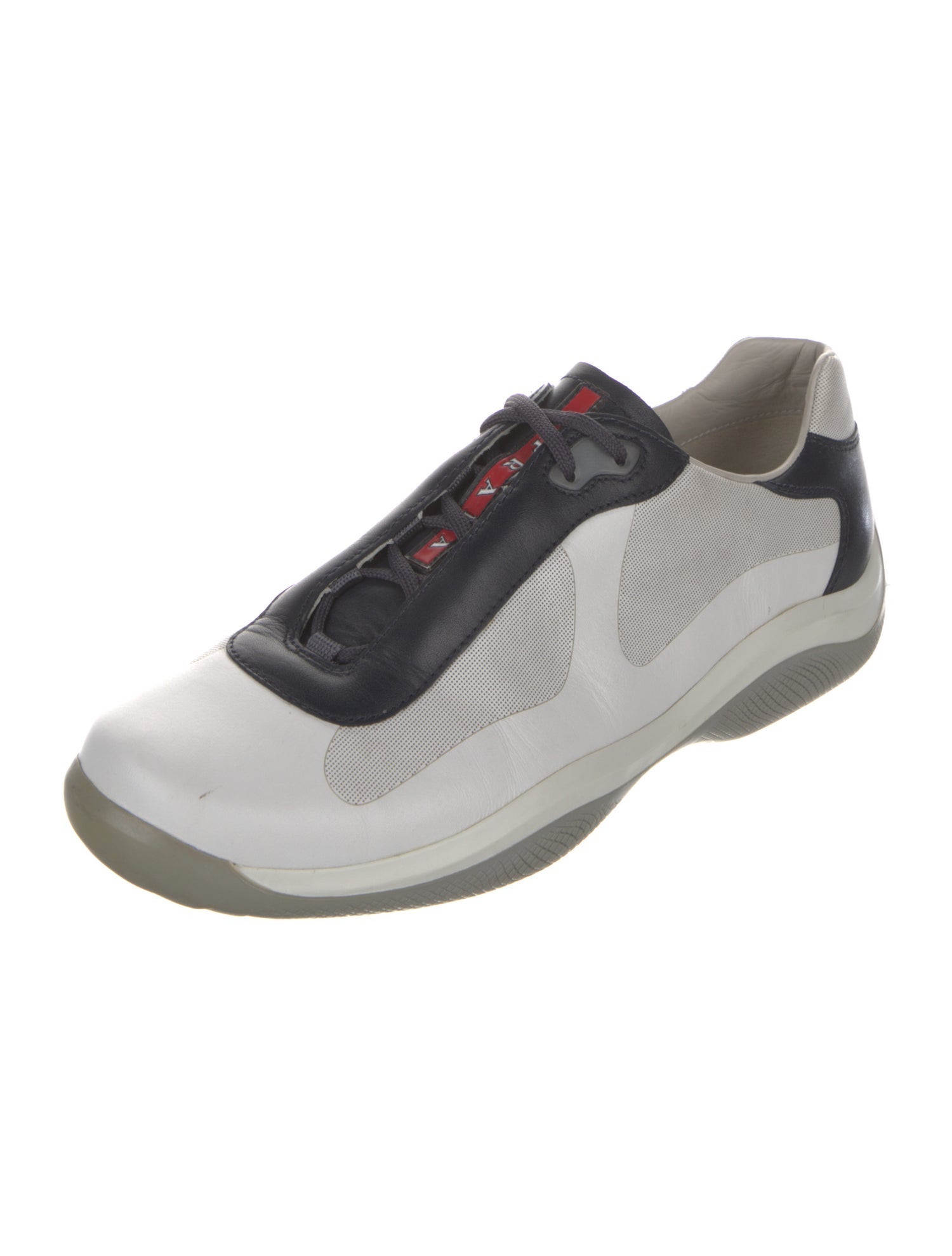 Prada Sport Leather Colorblock Pattern Sneakers