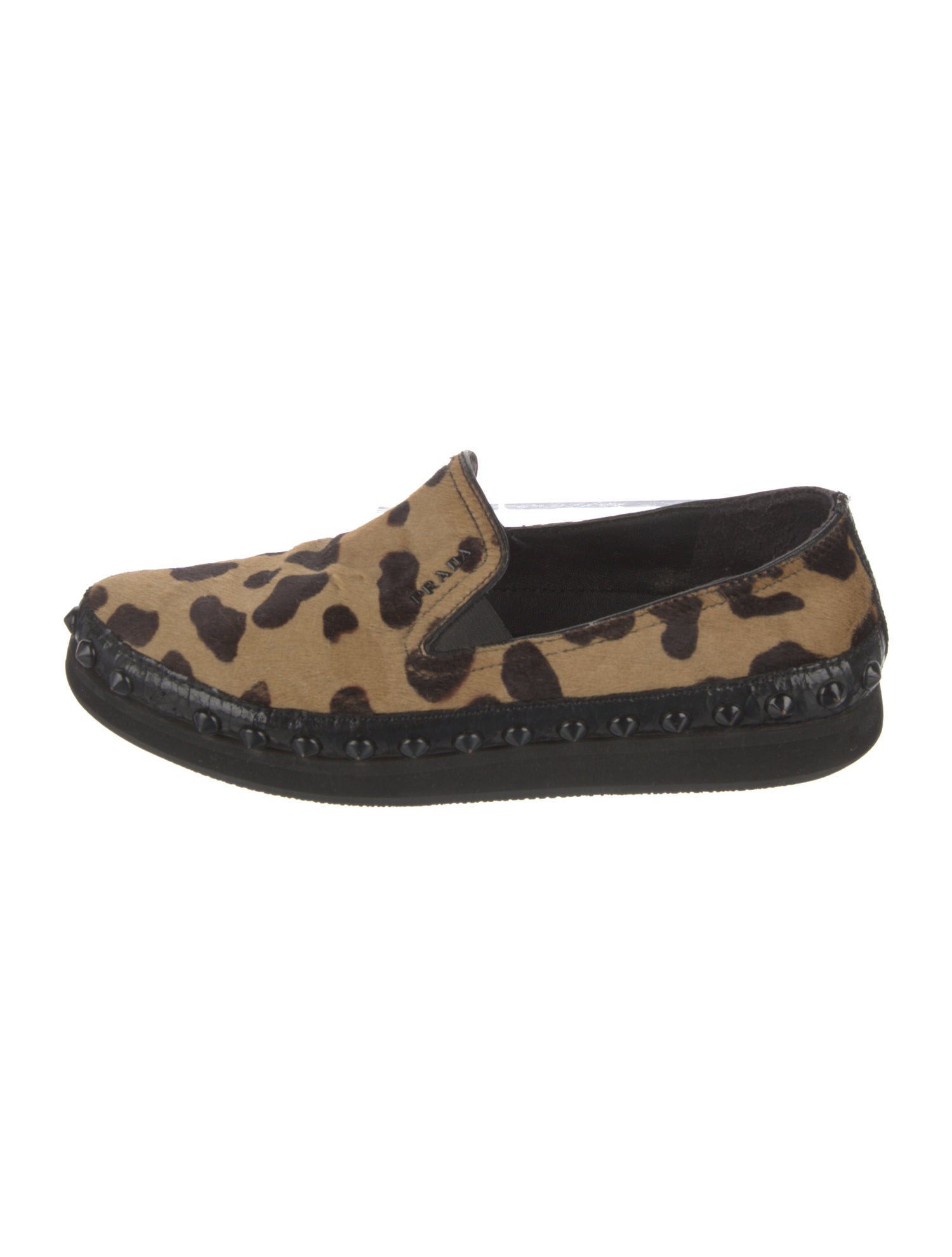 Prada Sport Ponyhair Animal Print Loafers