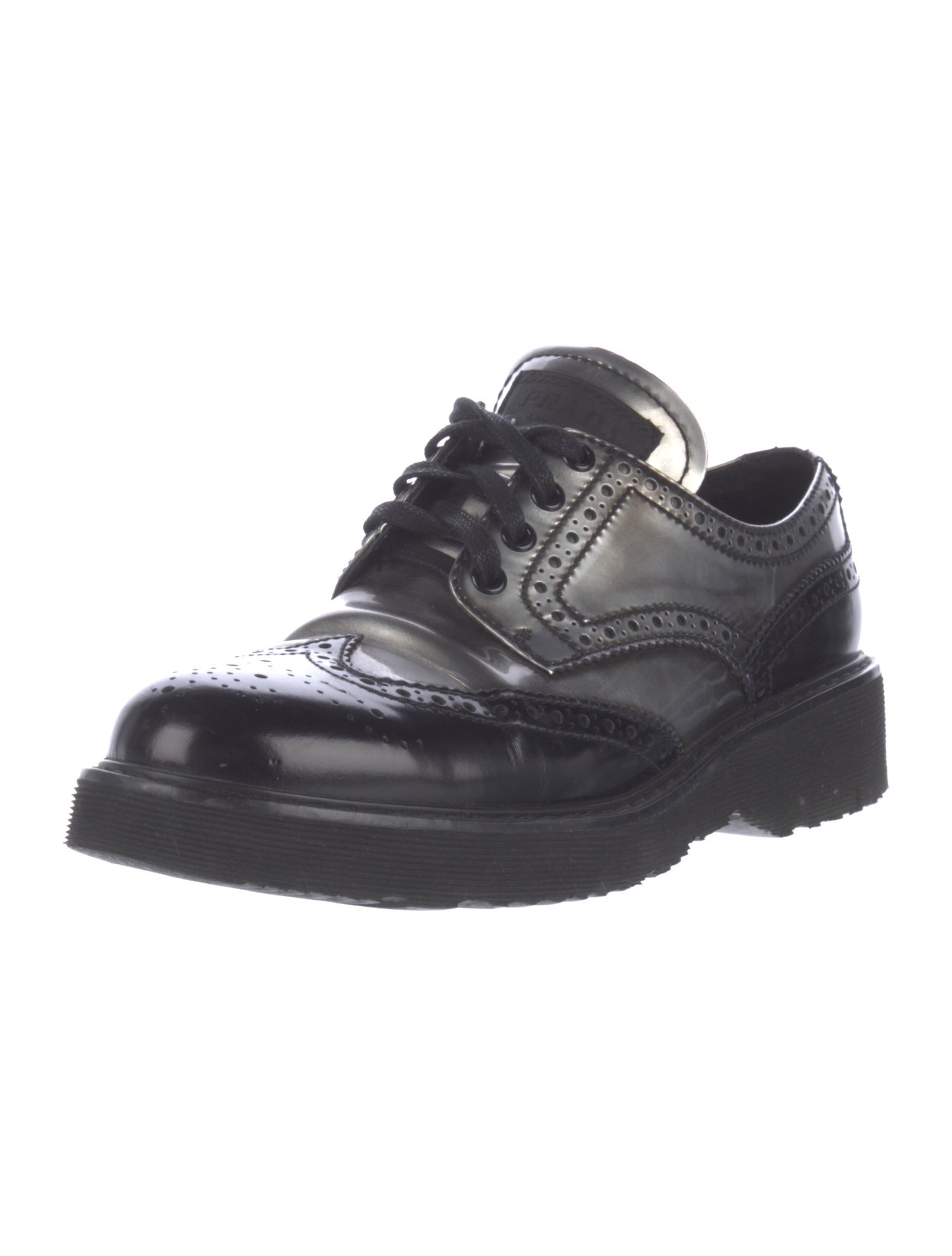 Prada Sport Leather Colorblock Pattern Oxfords