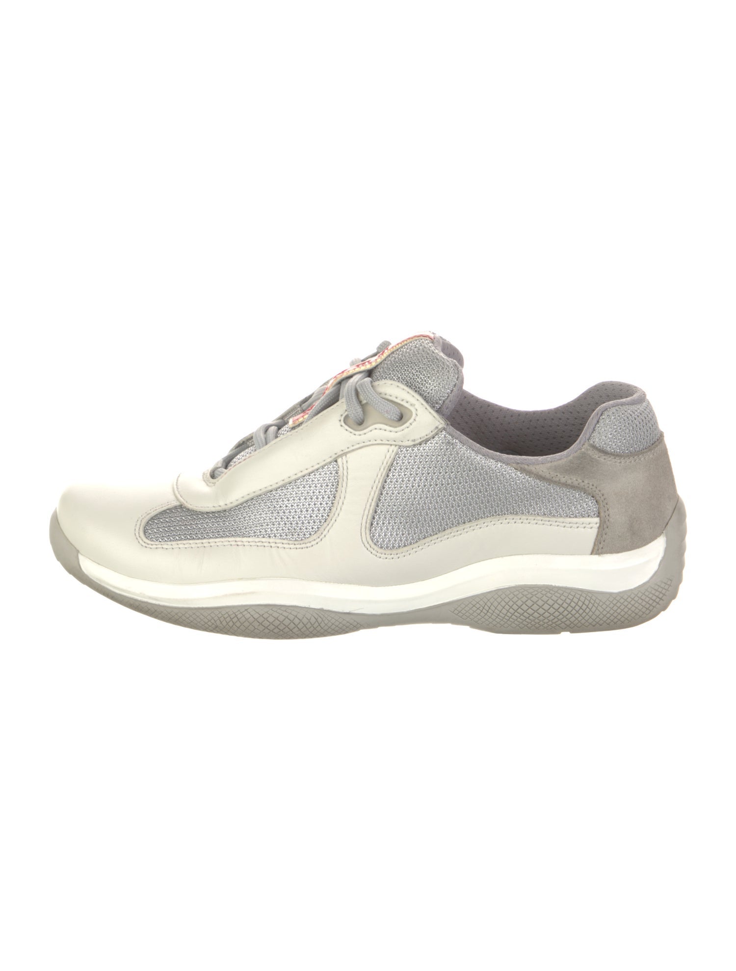 Prada Sport Leather Colorblock Pattern Sneakers