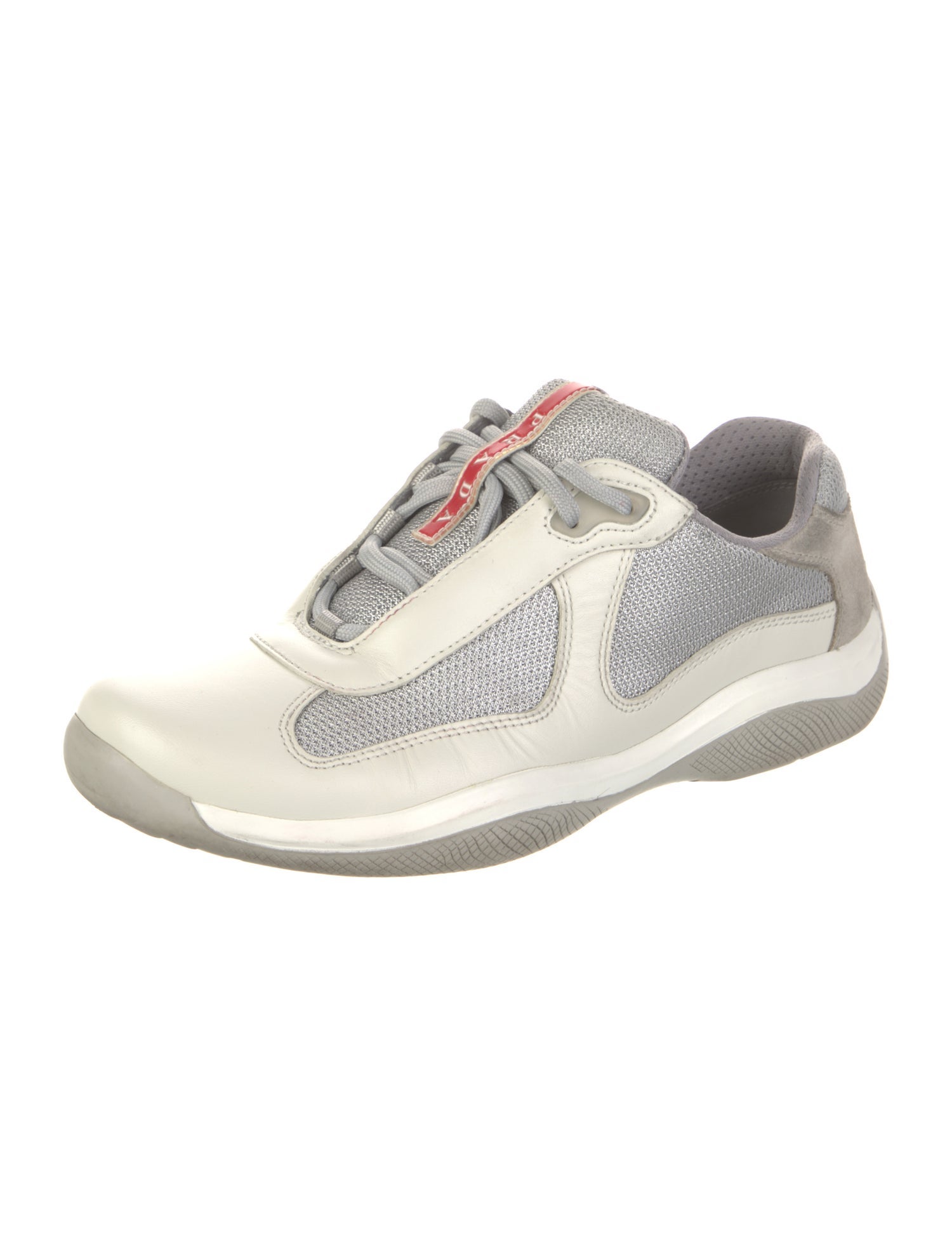 Prada Sport Leather Colorblock Pattern Sneakers