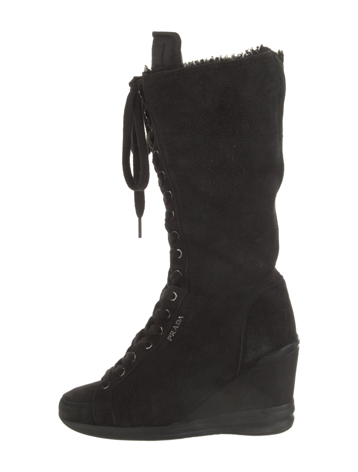 Prada Sport Suede Lace-Up Boots