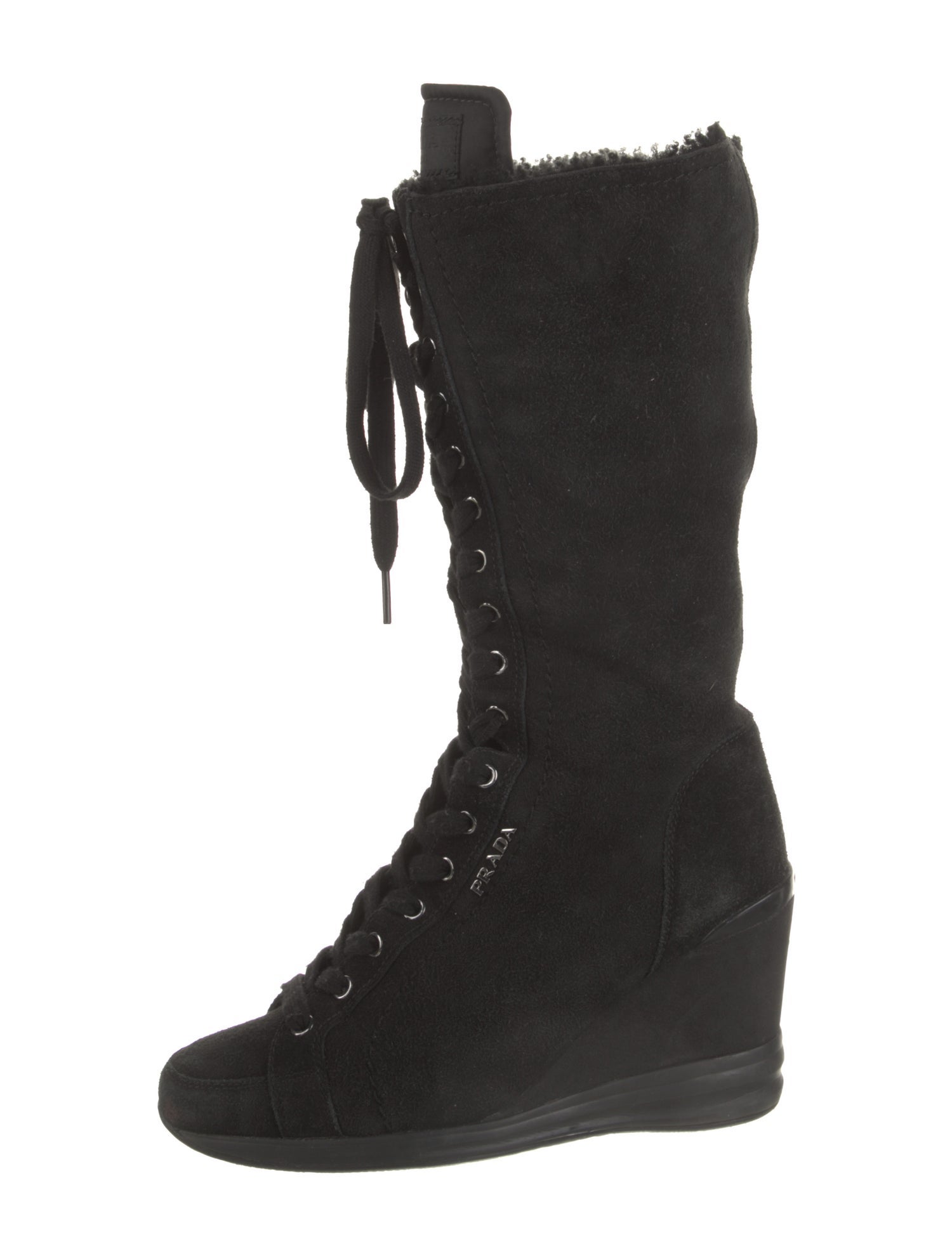 Prada Sport Suede Lace-Up Boots