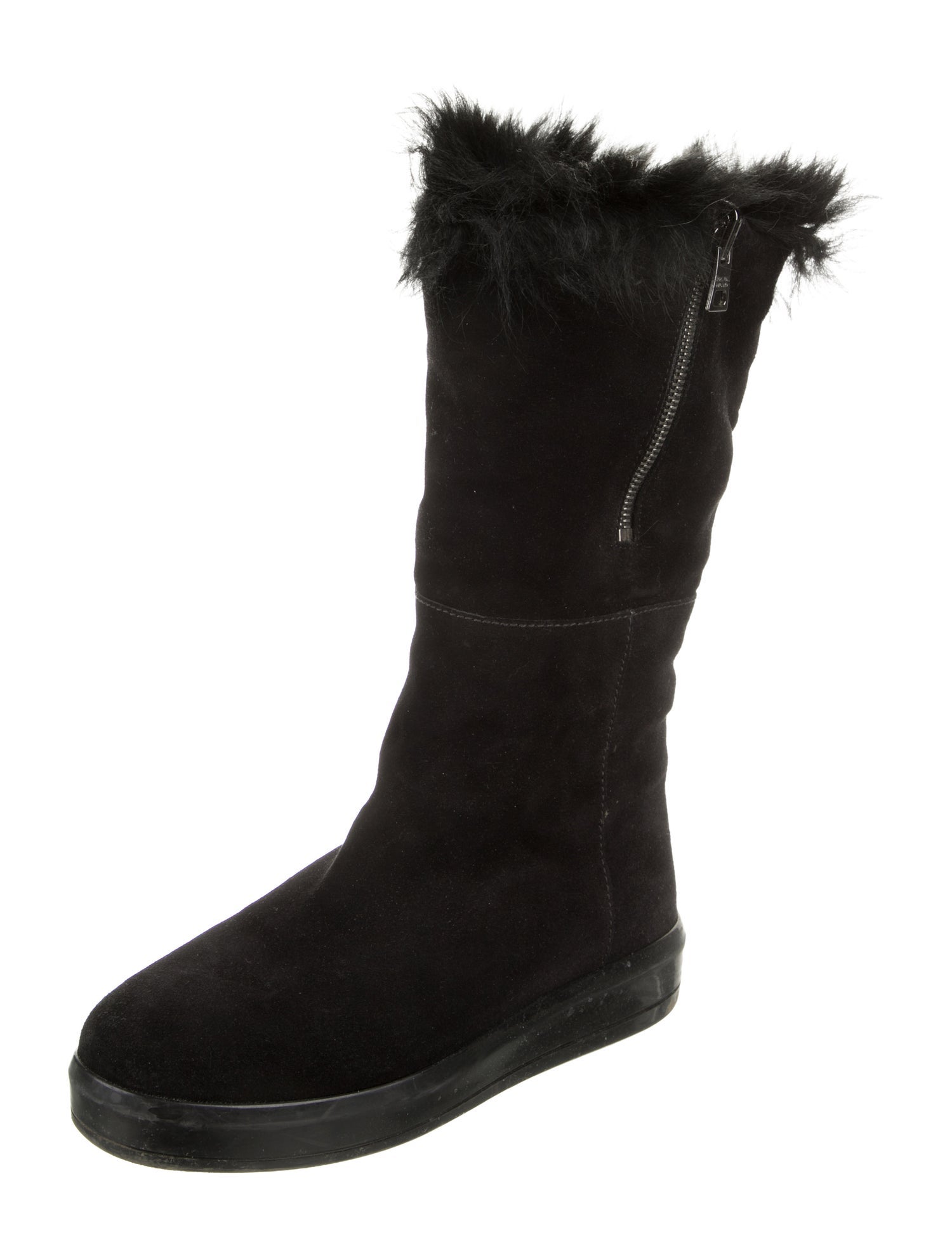Prada Sport Suede Fur Trim Boots