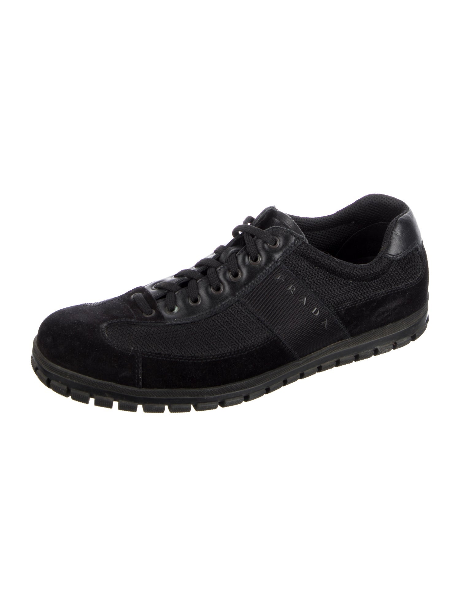 Prada Sport Mesh Leather Trim Embellishment Sneakers