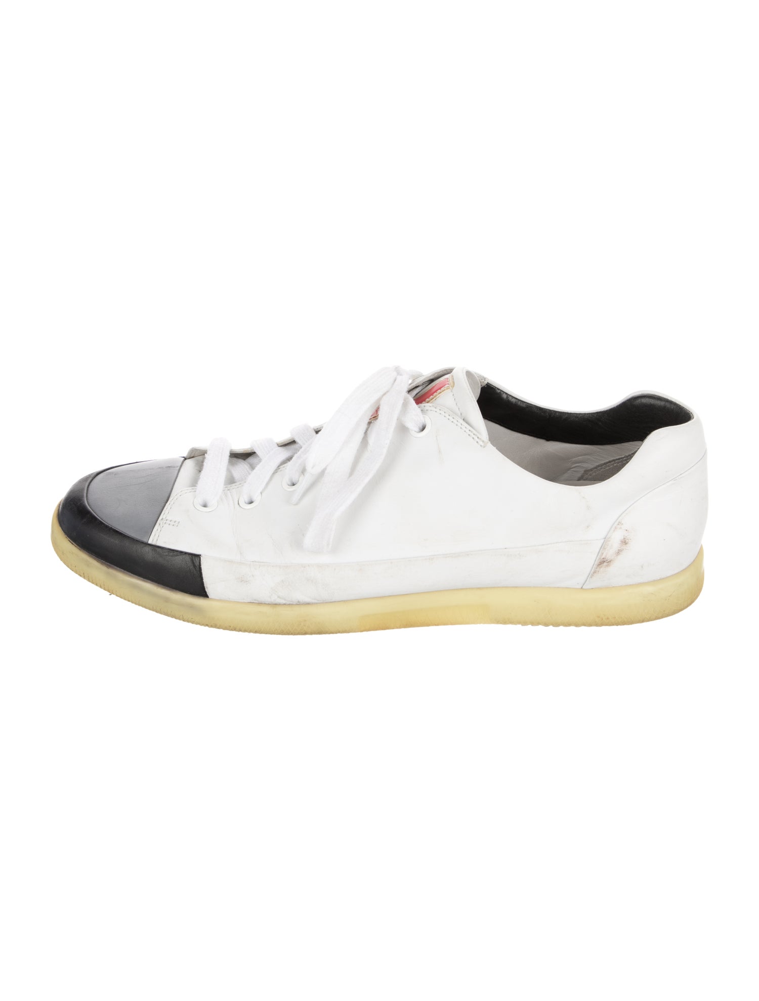Prada Sport Leather Colorblock Pattern Sneakers