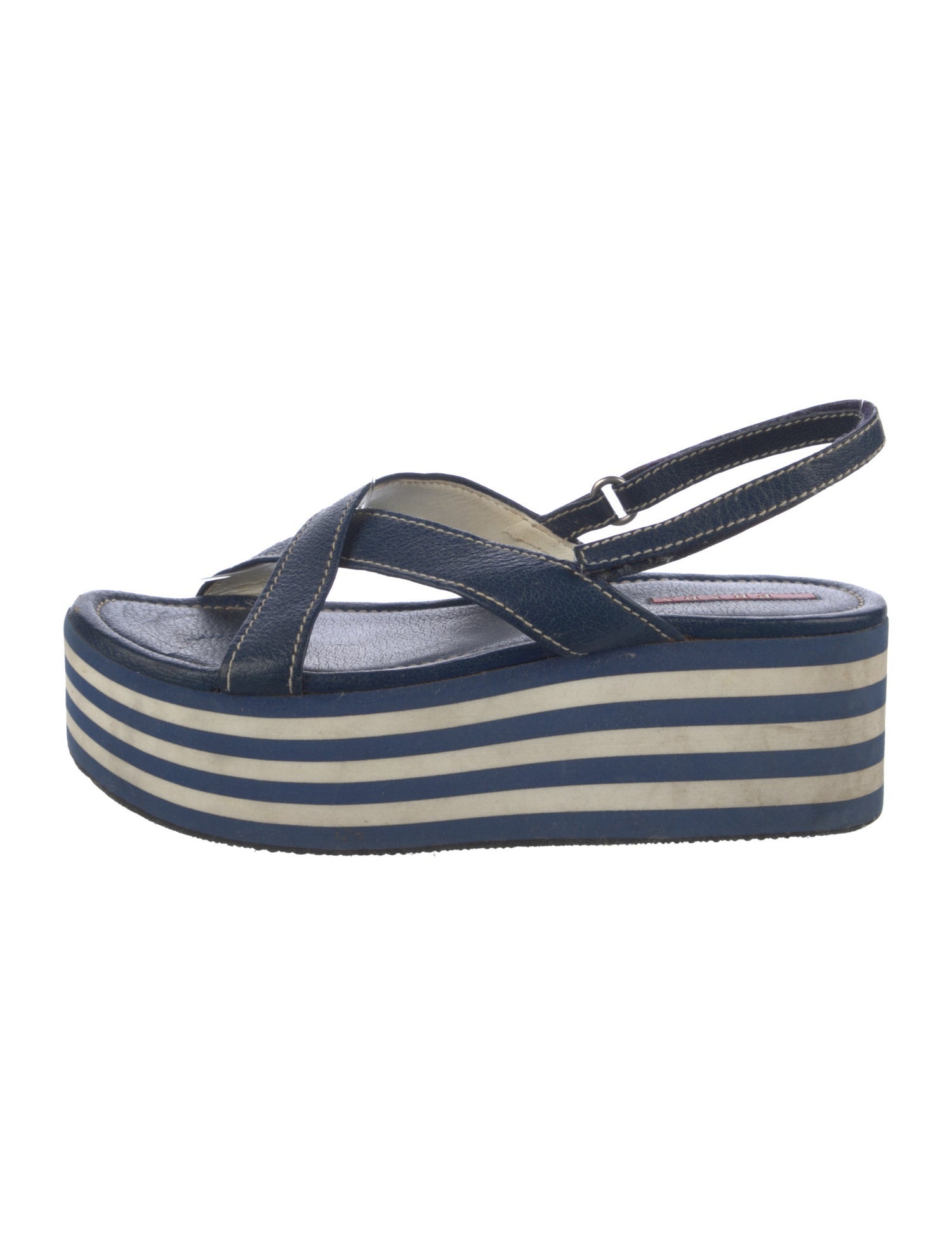 Prada Sport Leather Slingback Sandals