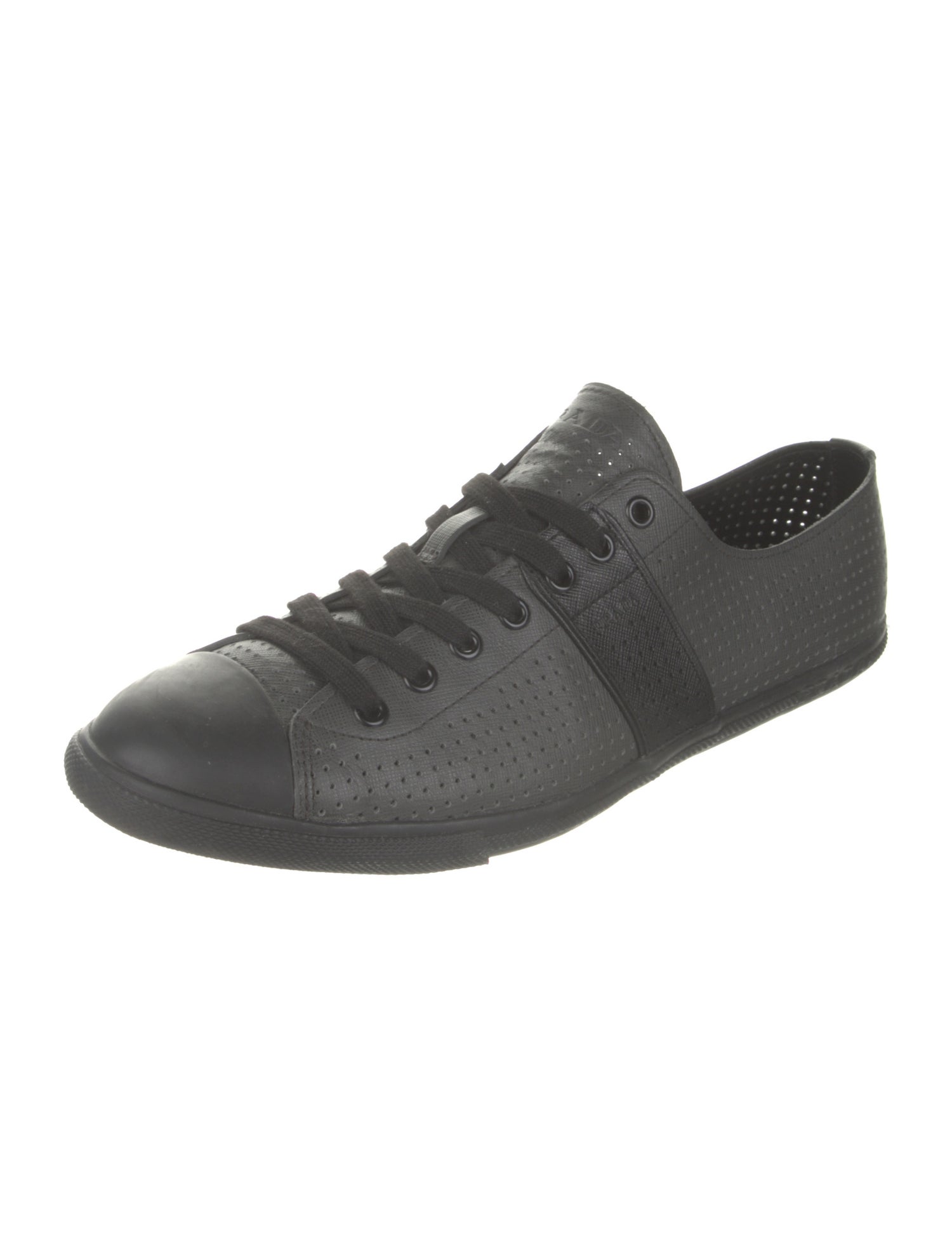 Prada Sport Saffiano Leather Lasercut Accents Sneakers