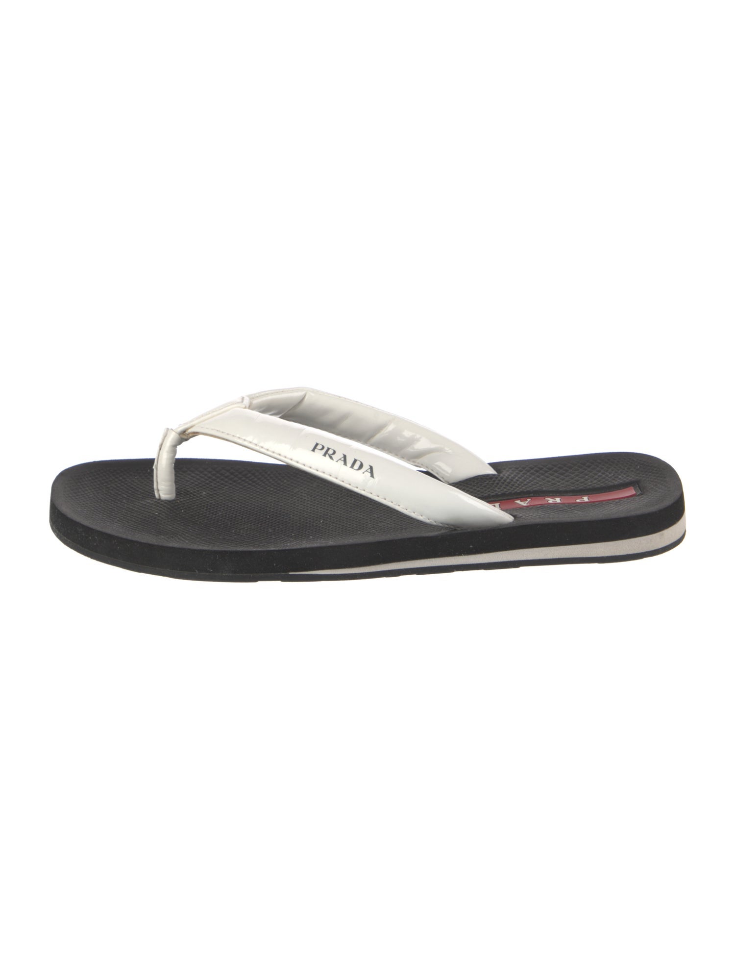 Prada Sport Patent Leather Flip Flops