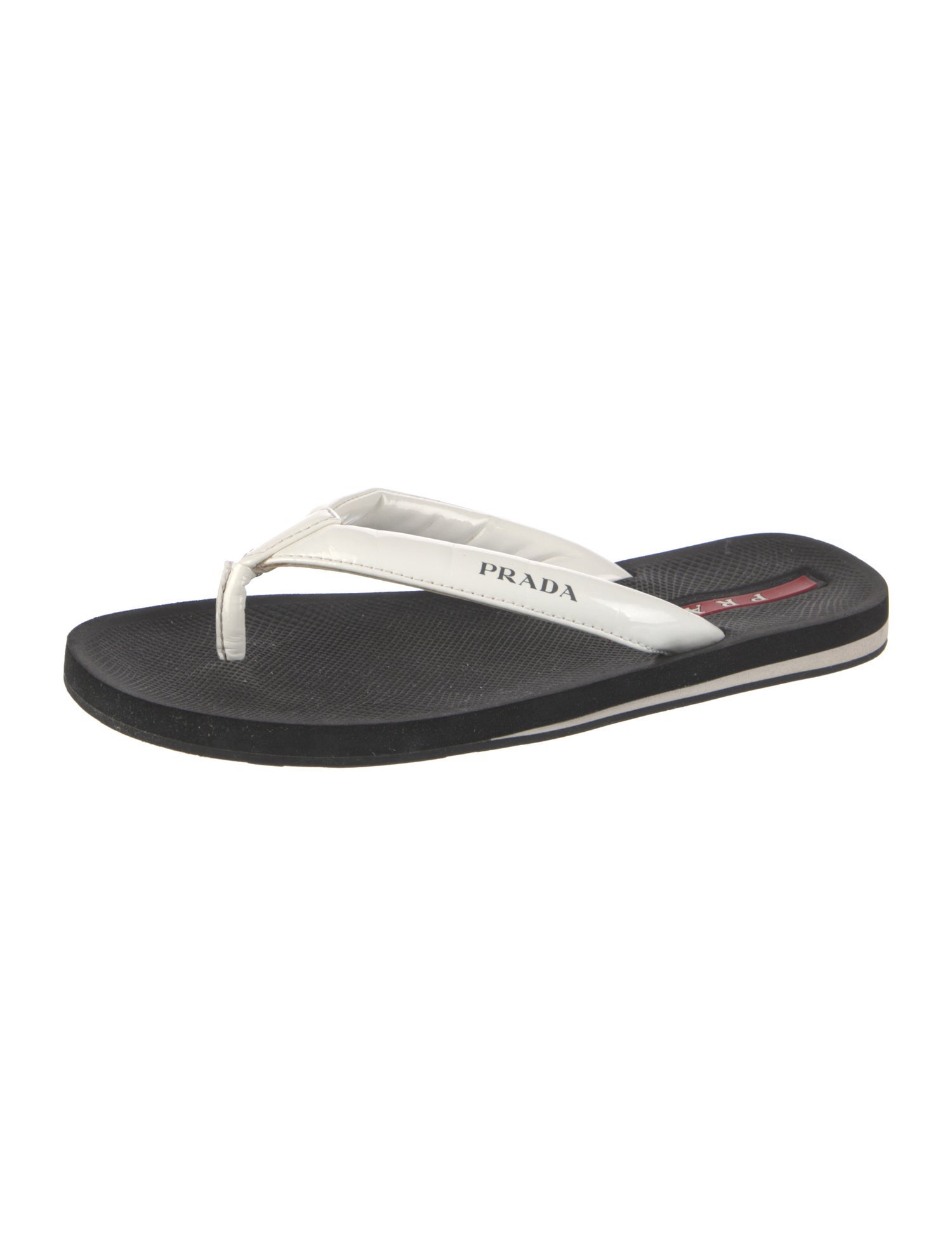 Prada Sport Patent Leather Flip Flops