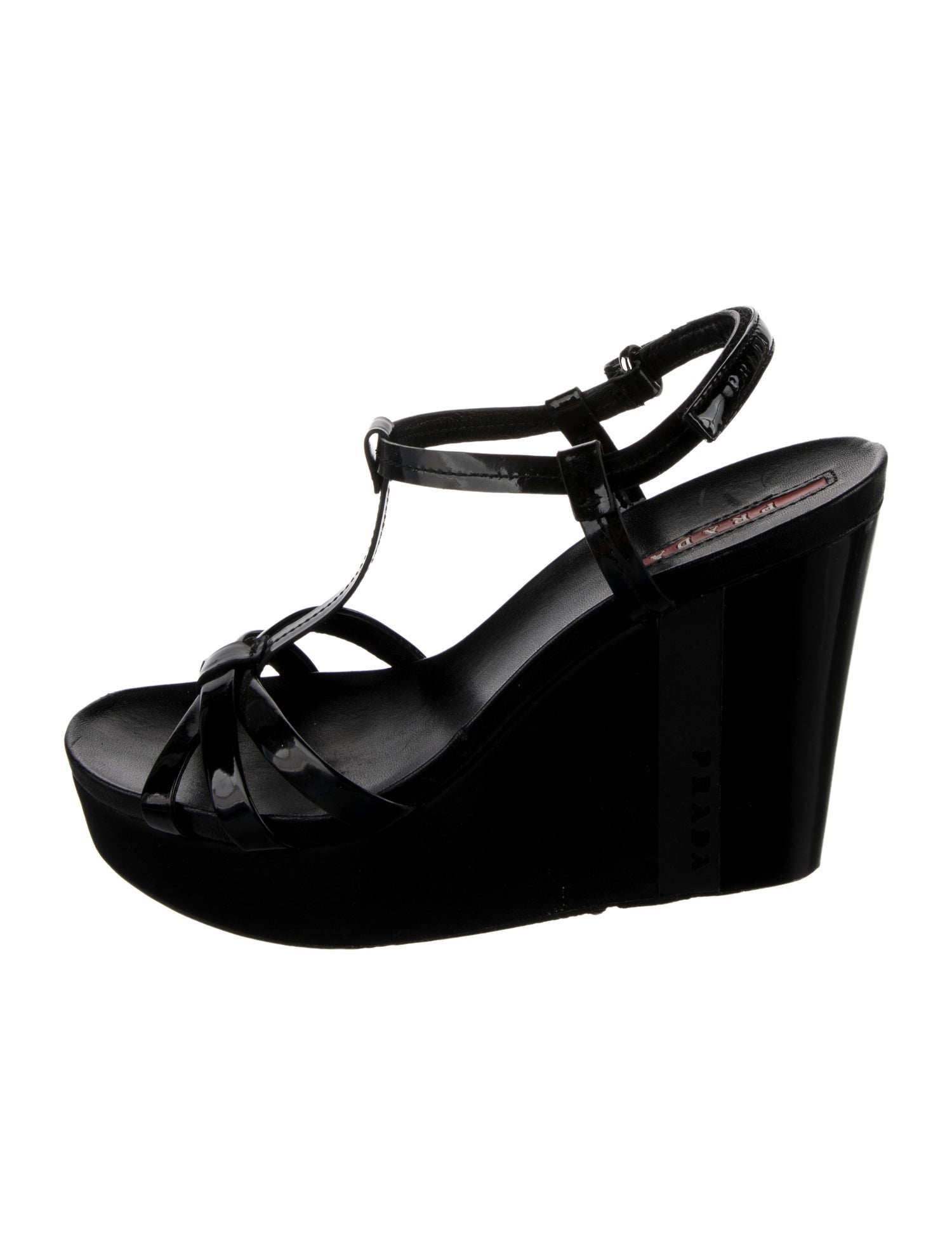 Prada Sport 2000's Patent Leather T-Strap Sandals