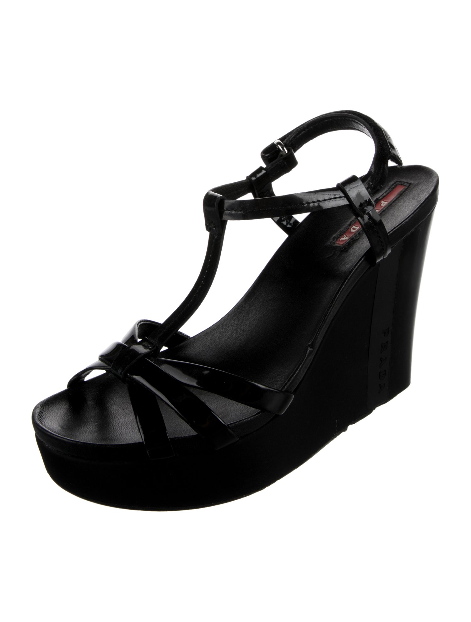 Prada Sport 2000's Patent Leather T-Strap Sandals