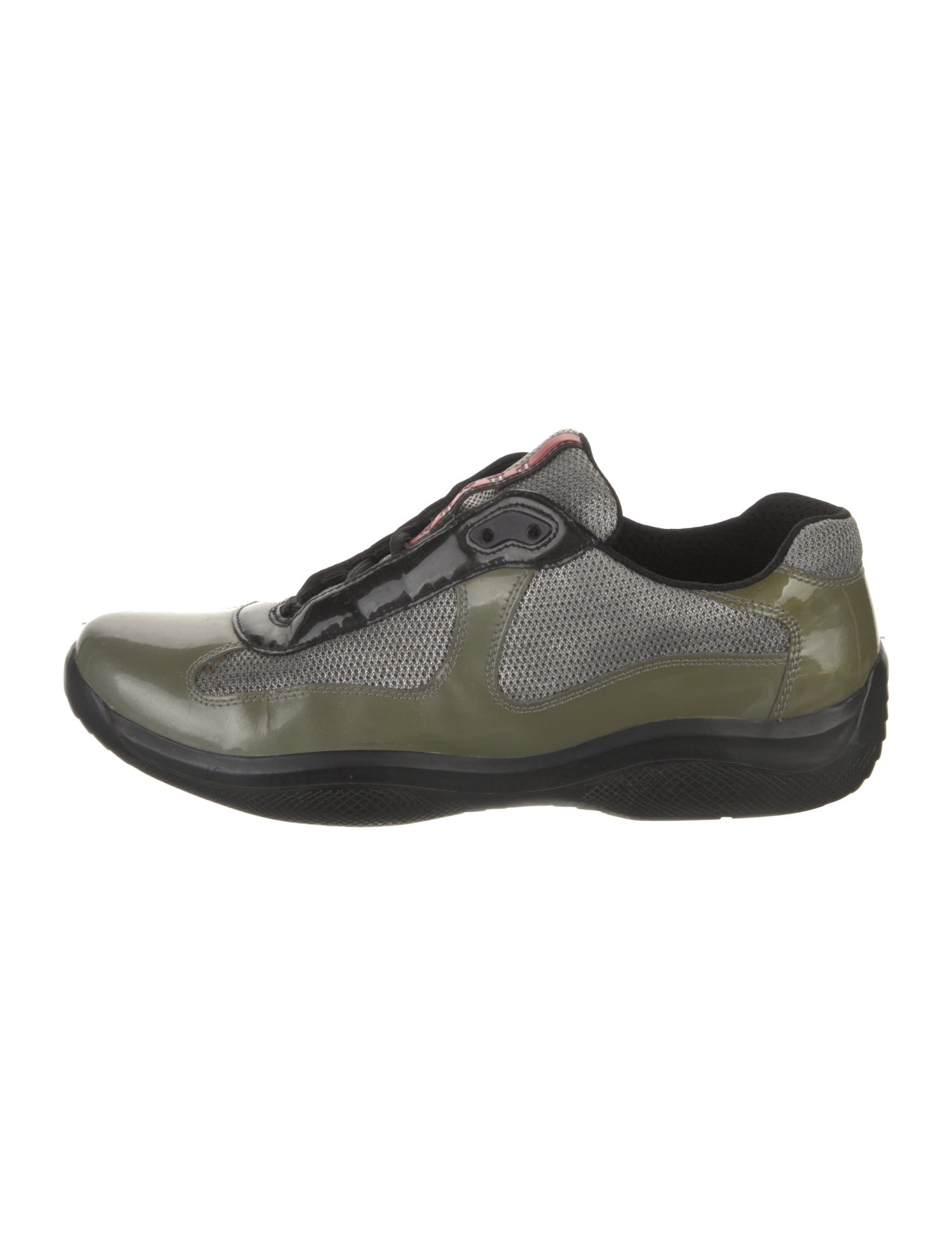 Prada Sport Patent Leather Mesh Accents Sneakers