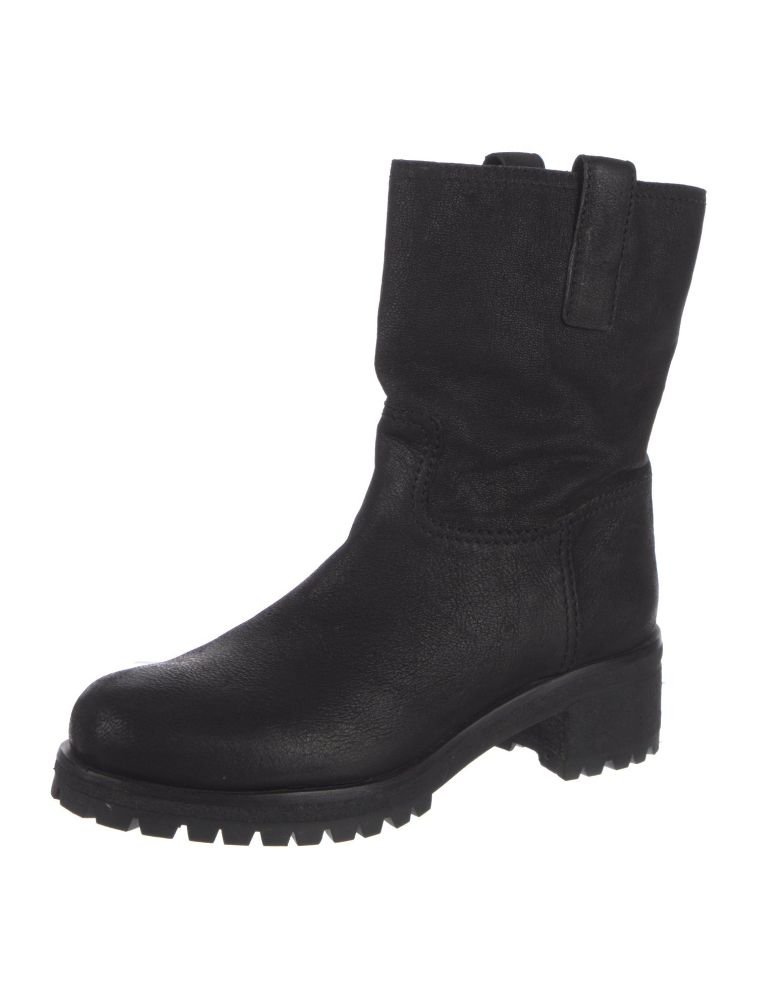 Prada Sport Leather Moto Boots